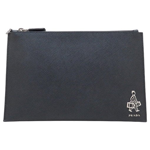Leather clutch bag