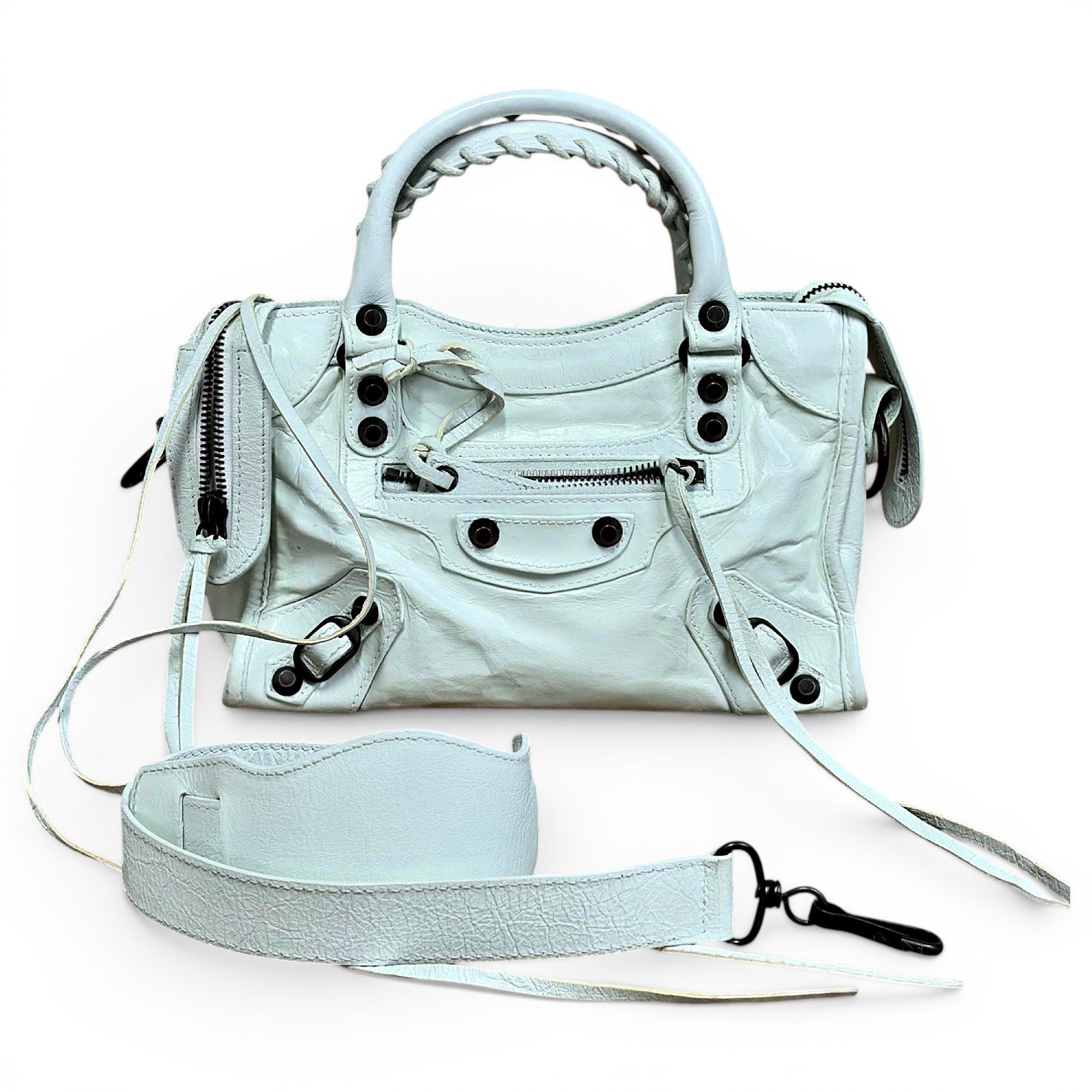 City leather handbag