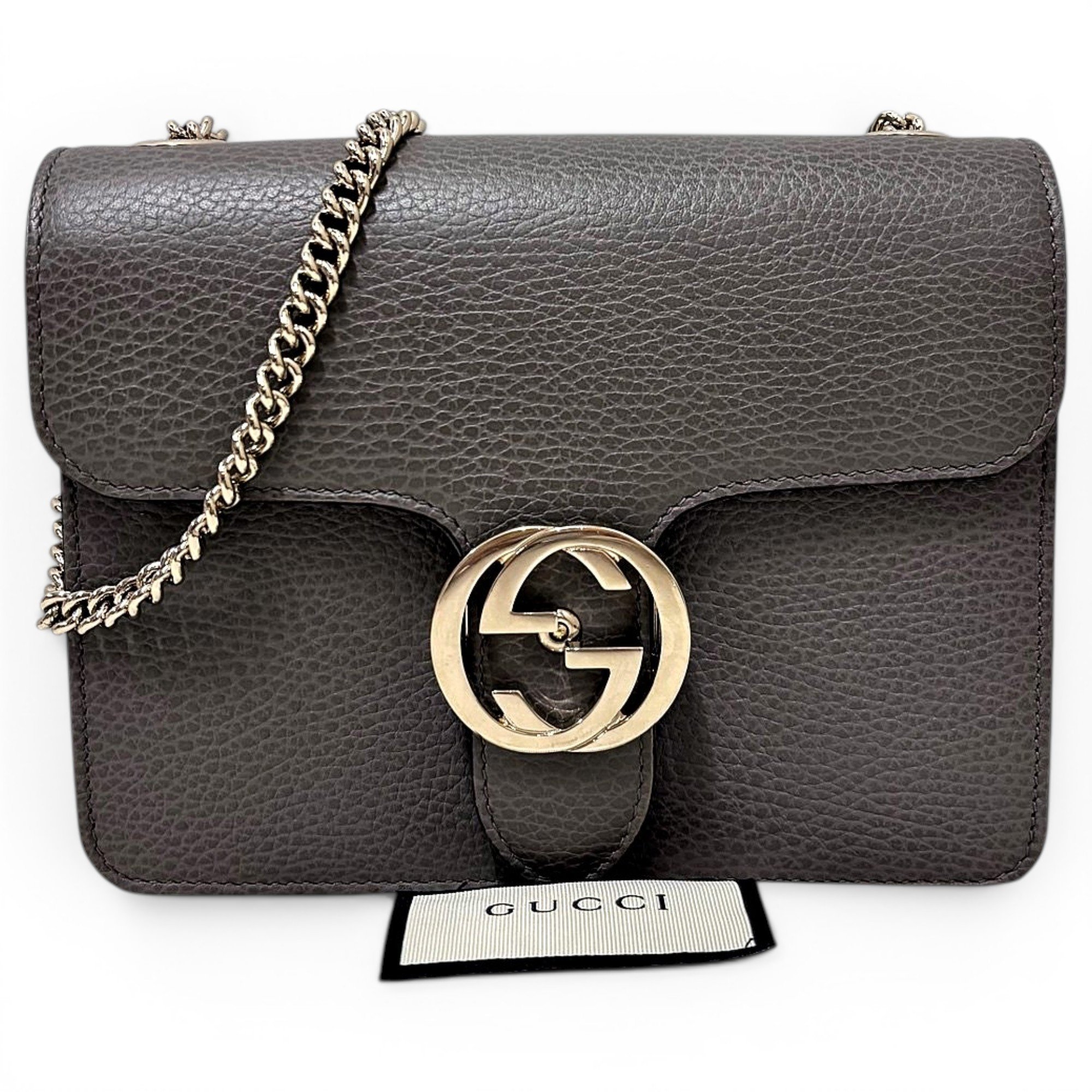 Interlocking leather handbag