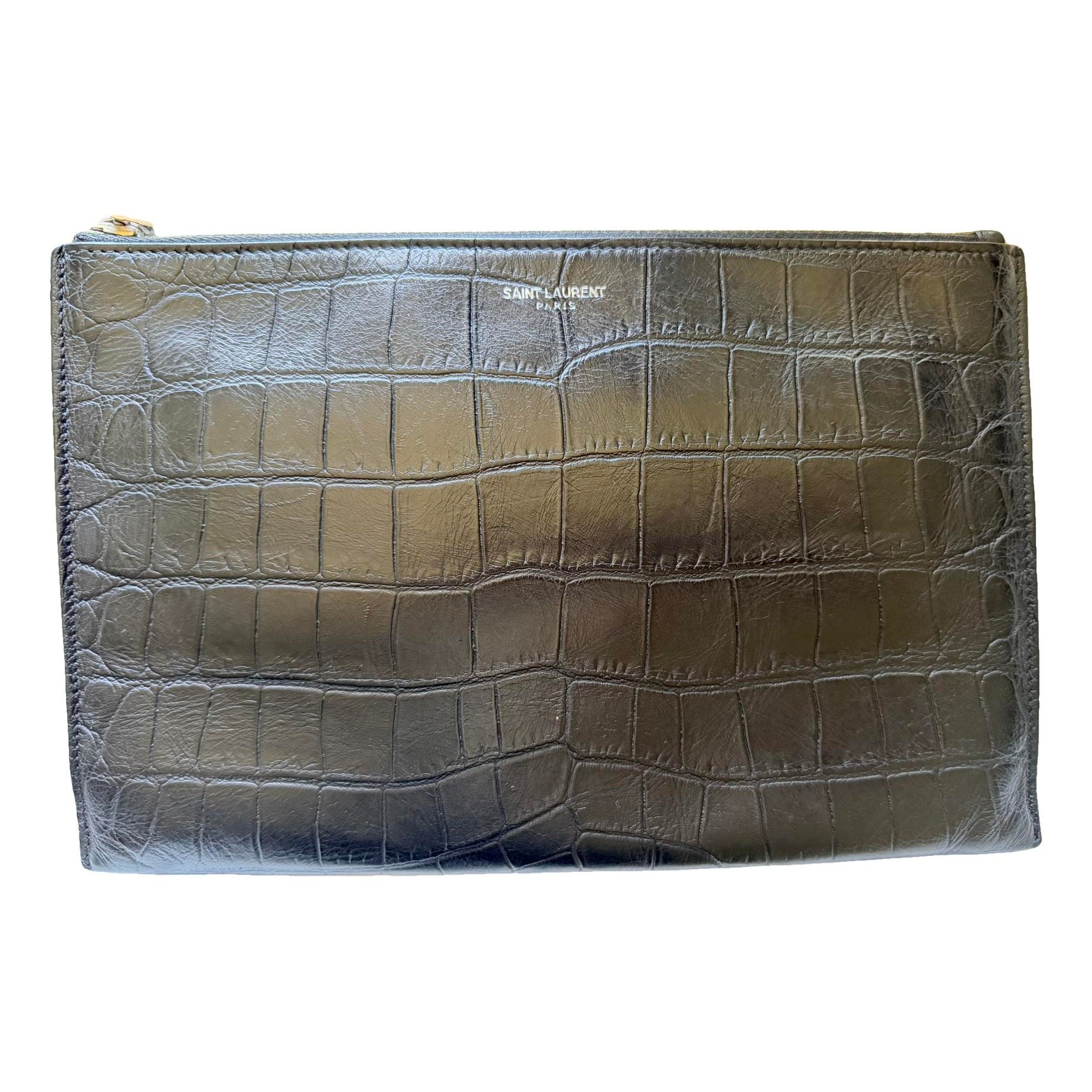 Leather clutch bag