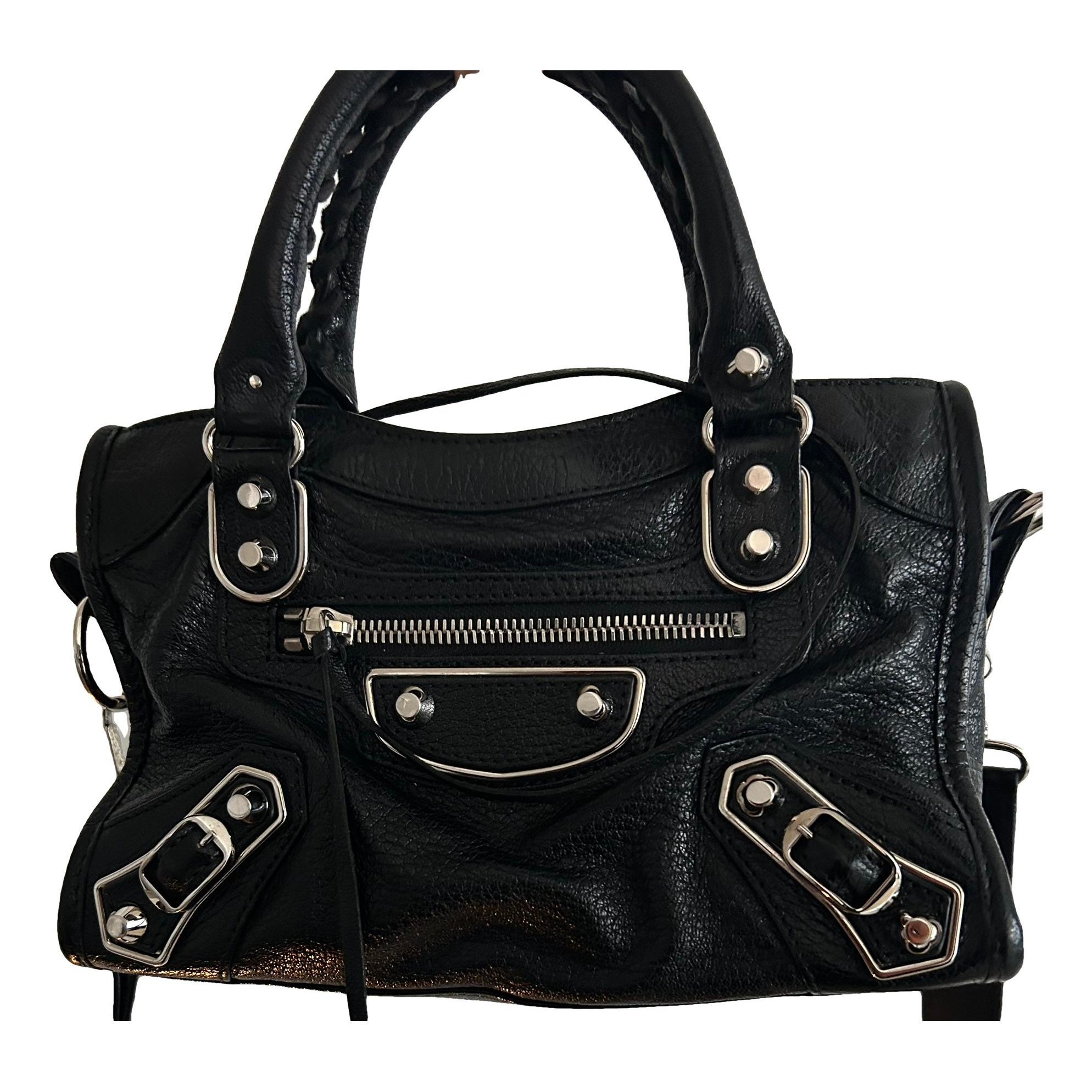 City leather handbag