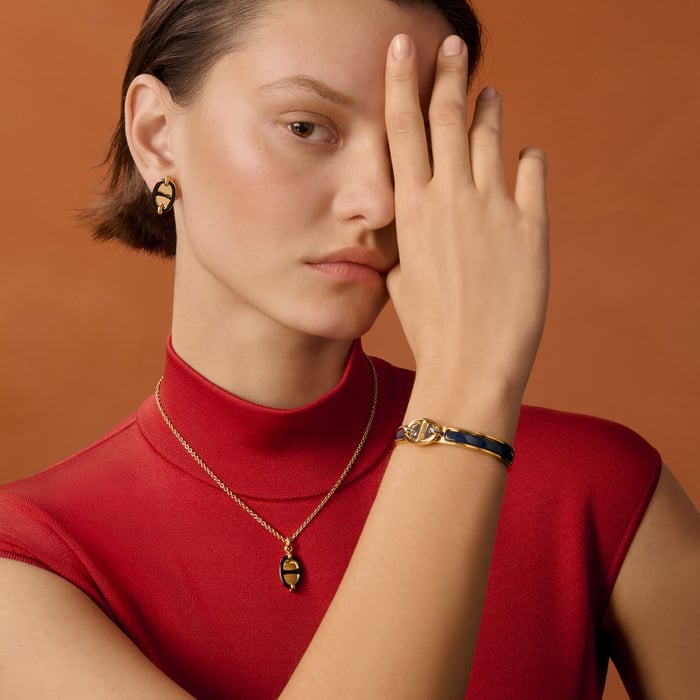 Bleu Saphir Mini Maillon Pendant, Small Model