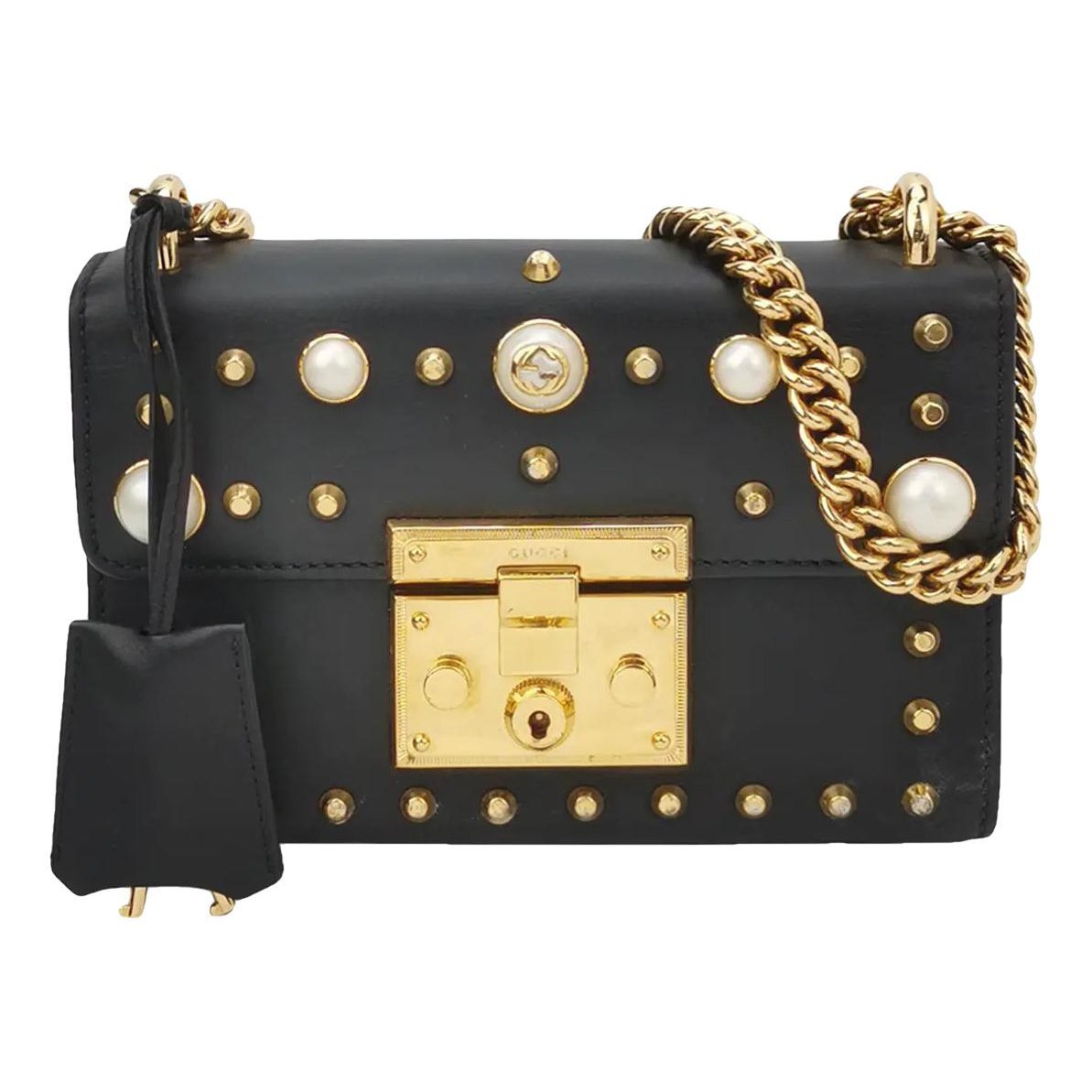 Padlock leather handbag