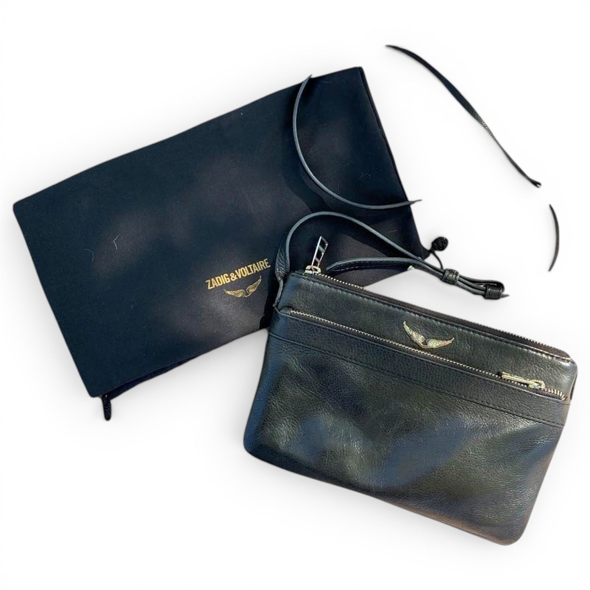 Leather clutch bag