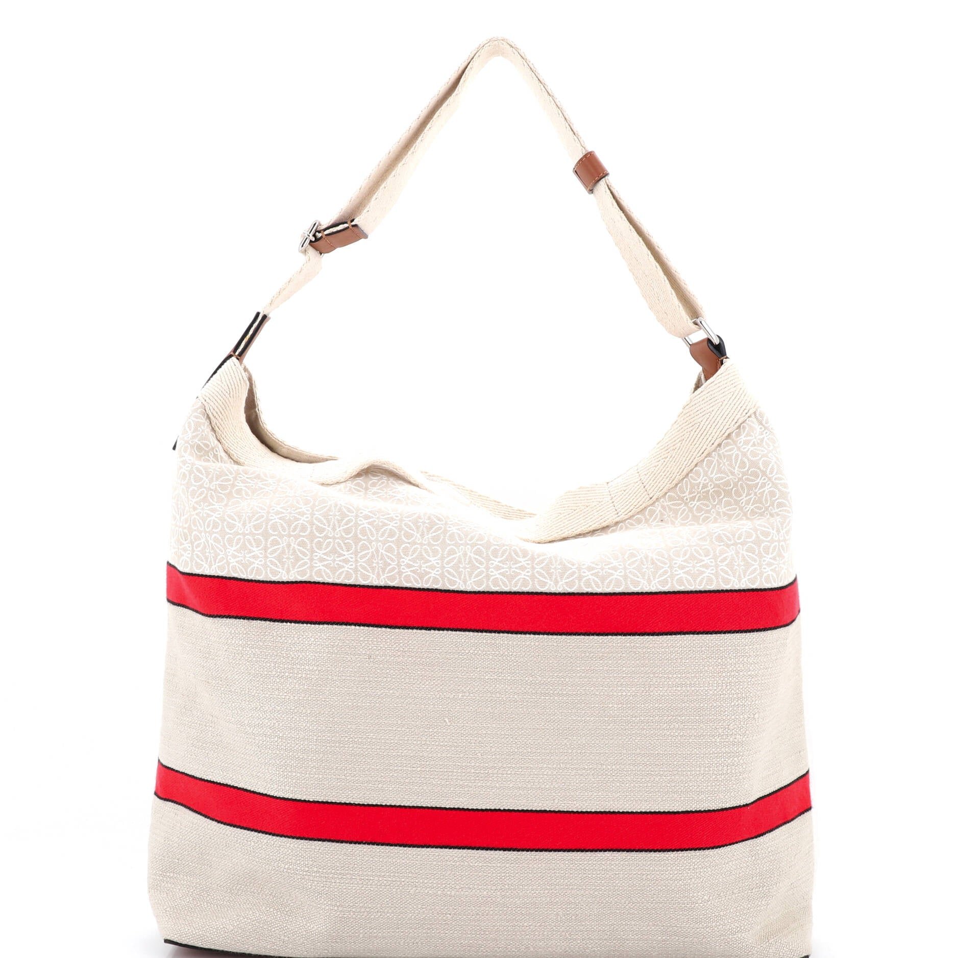 Loewe Open Crossbody Tote Anagram Jacquard and Canvas