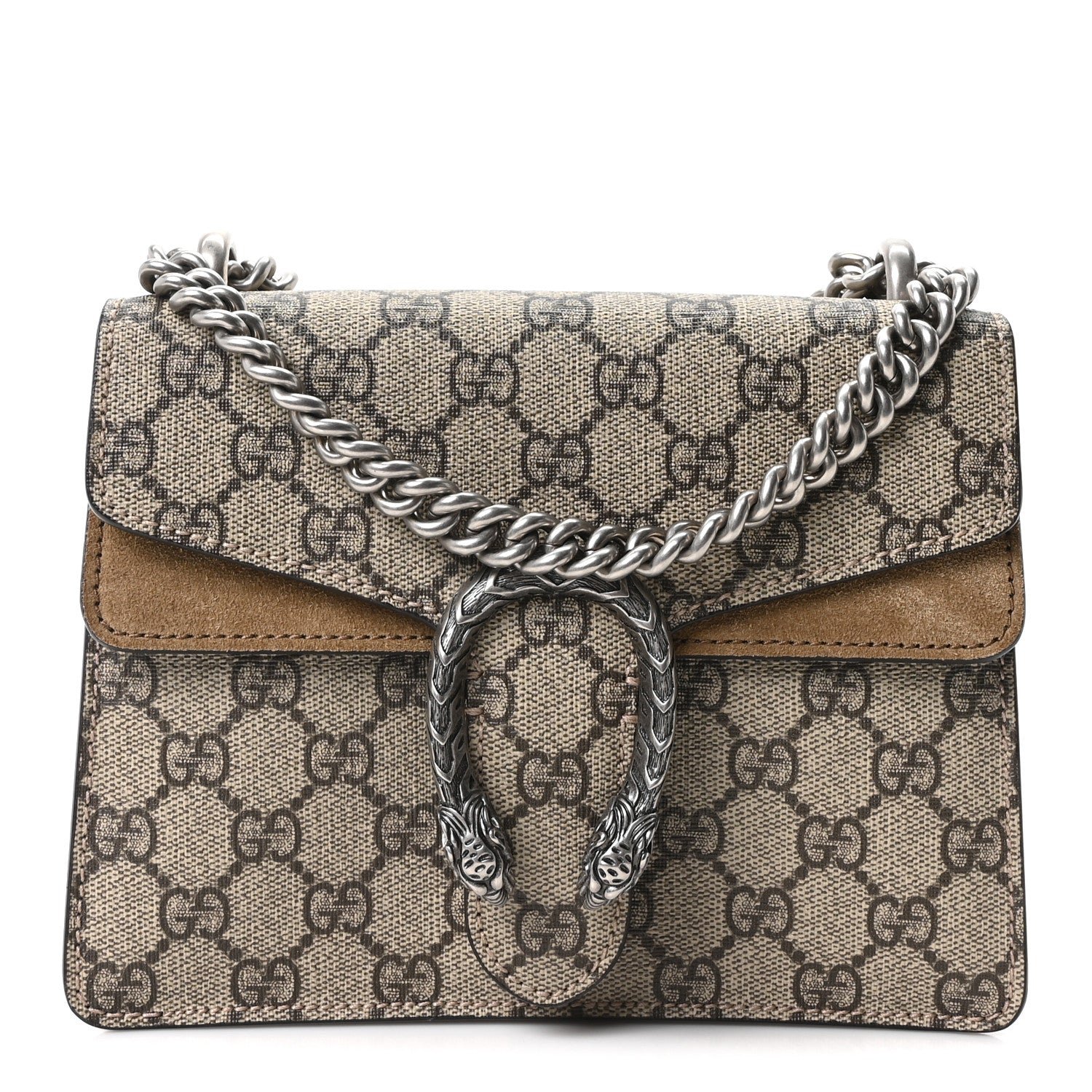 Gucci GG Supreme Monogram Mini Dionysus Shoulder Bag Taupe