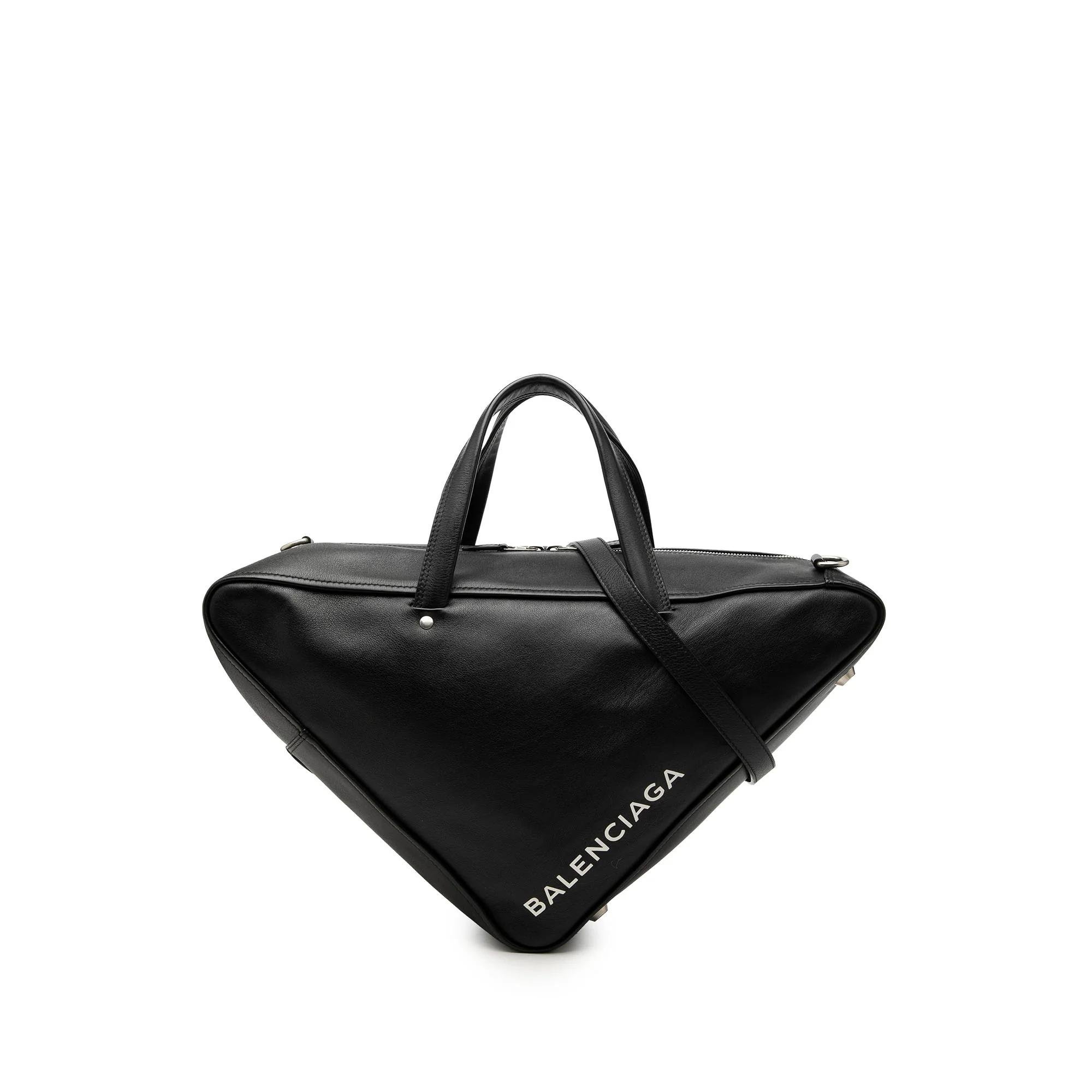 Triangle pony-style calfskin handbag