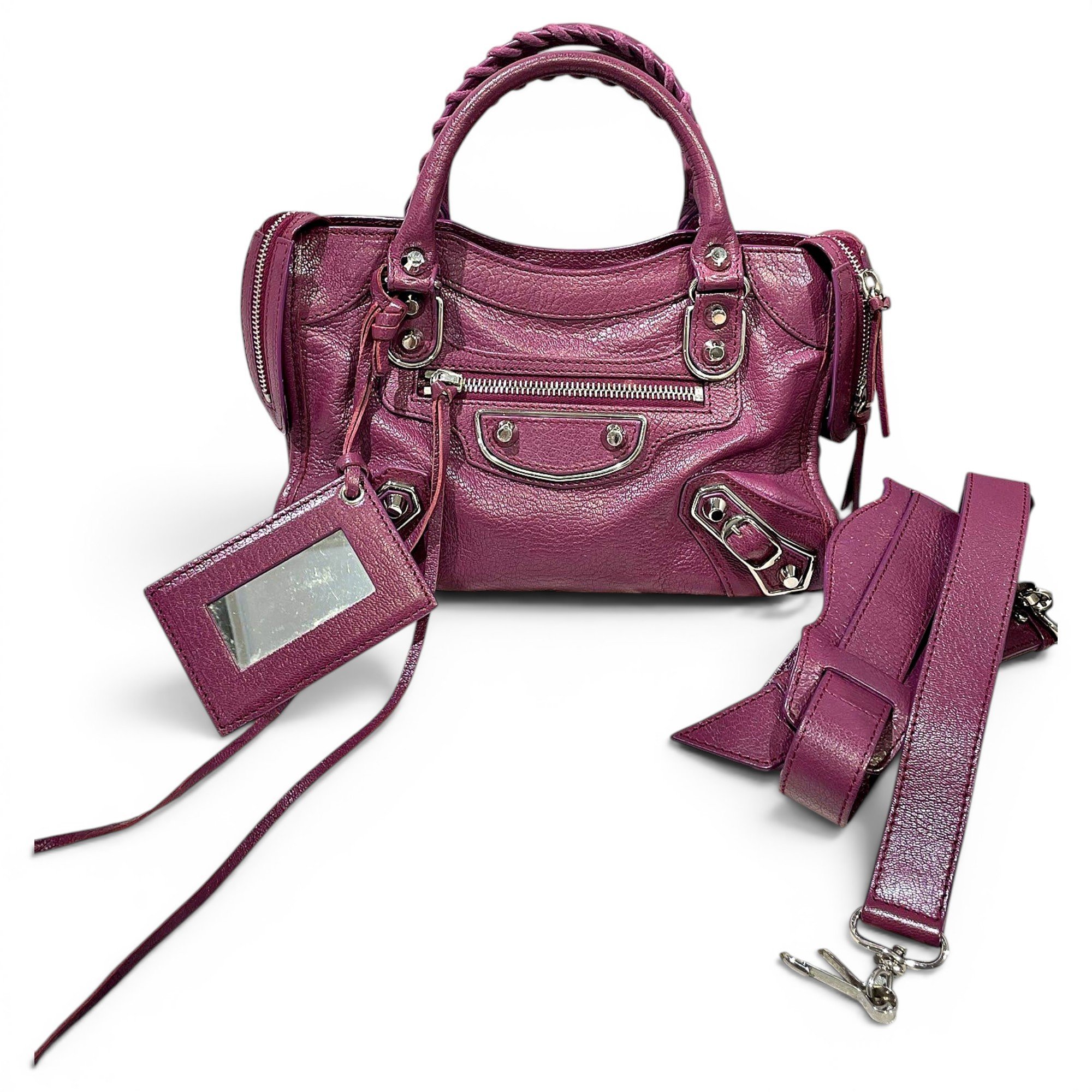 City leather handbag