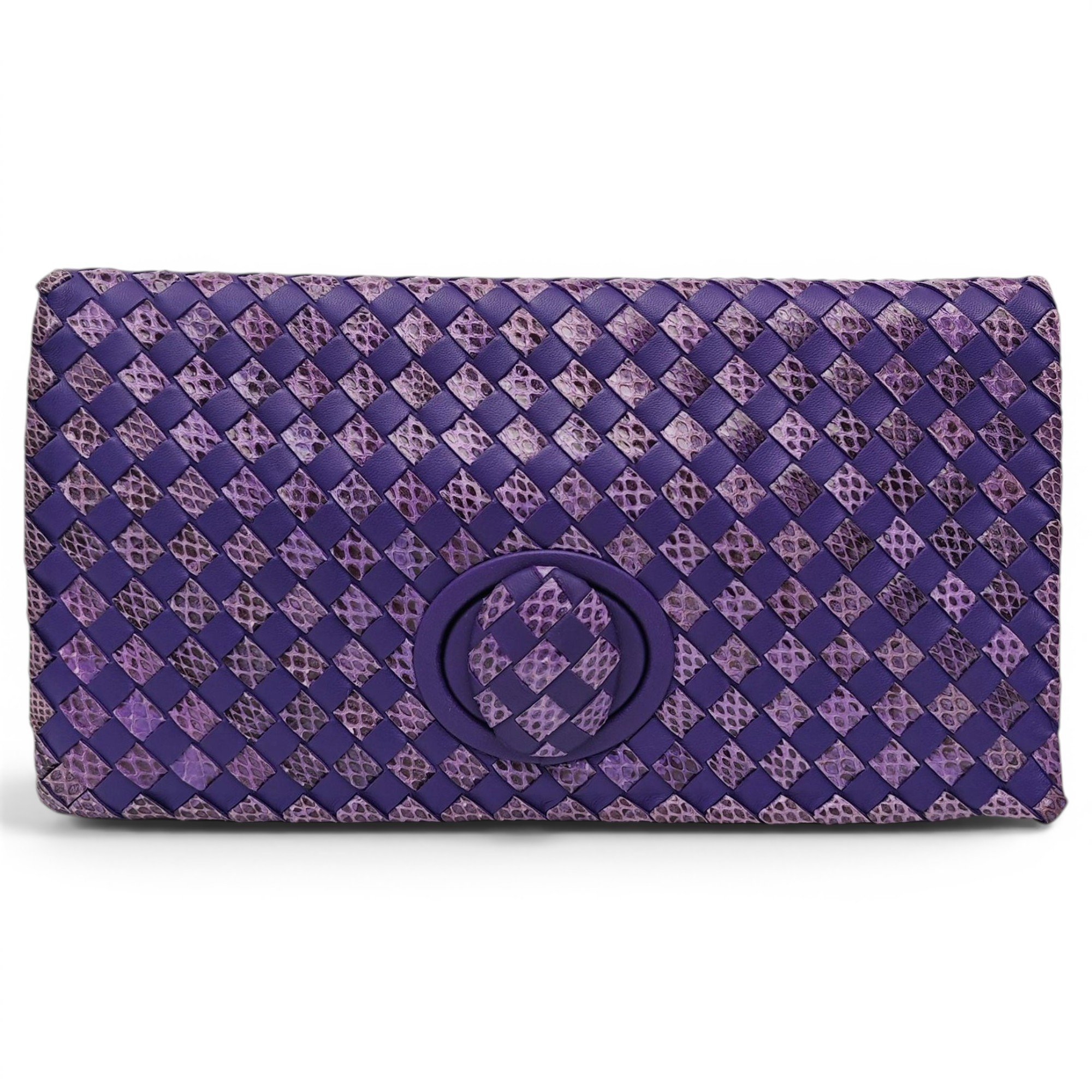 Snap leather clutch bag