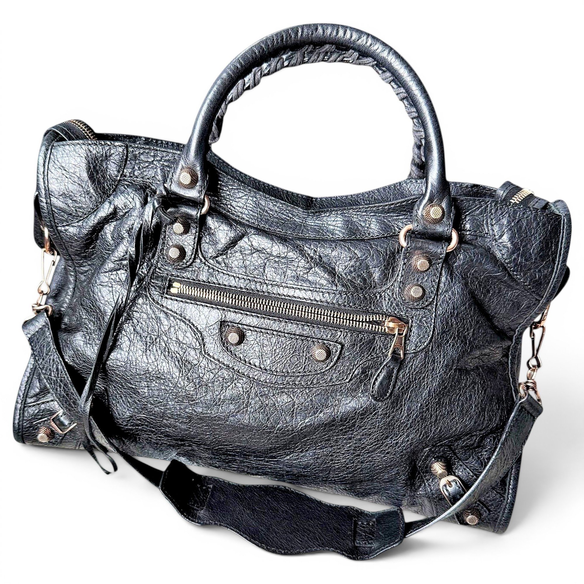 City leather handbag