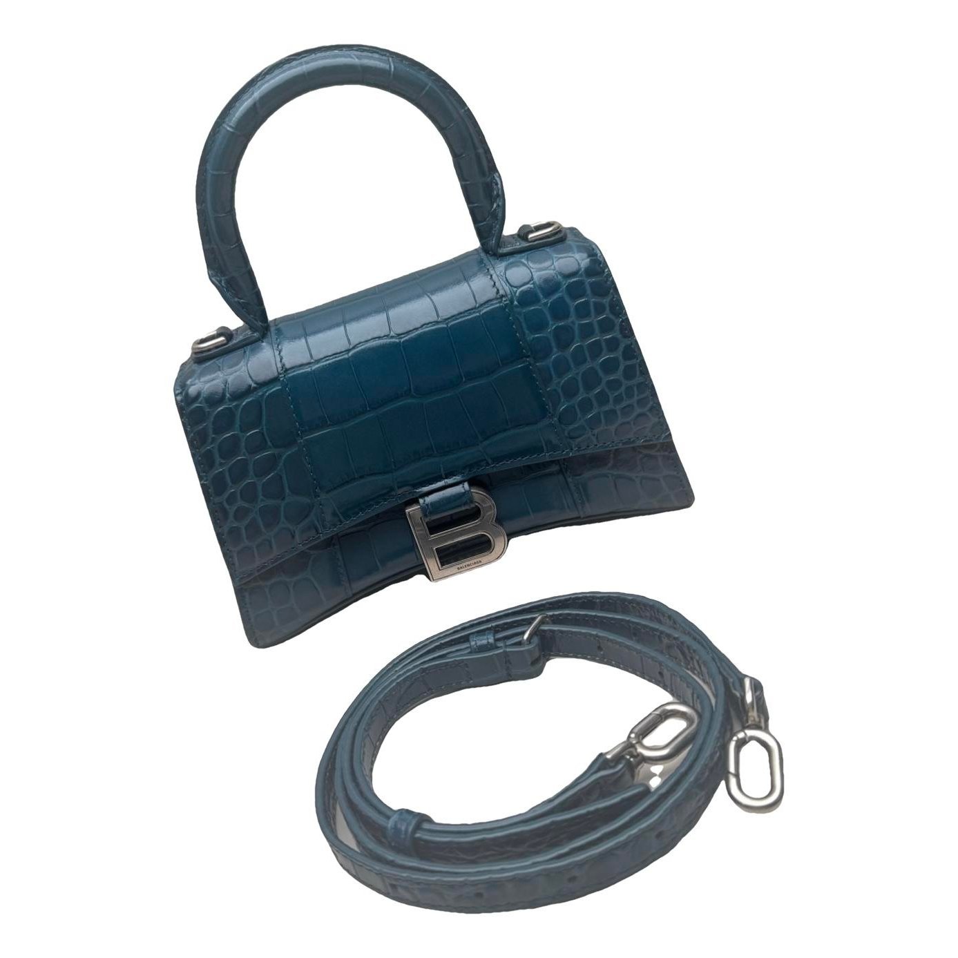 Hourglass leather handbag