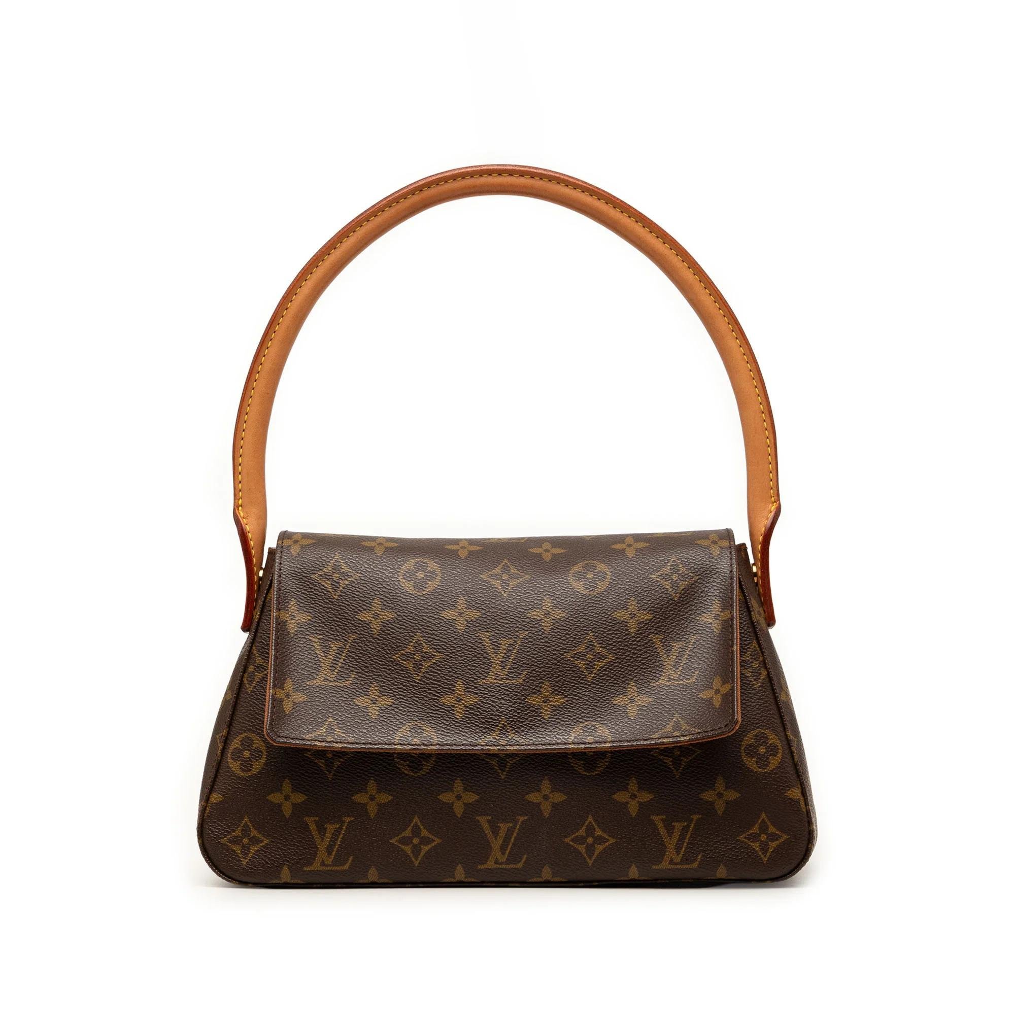 Looping leather handbag