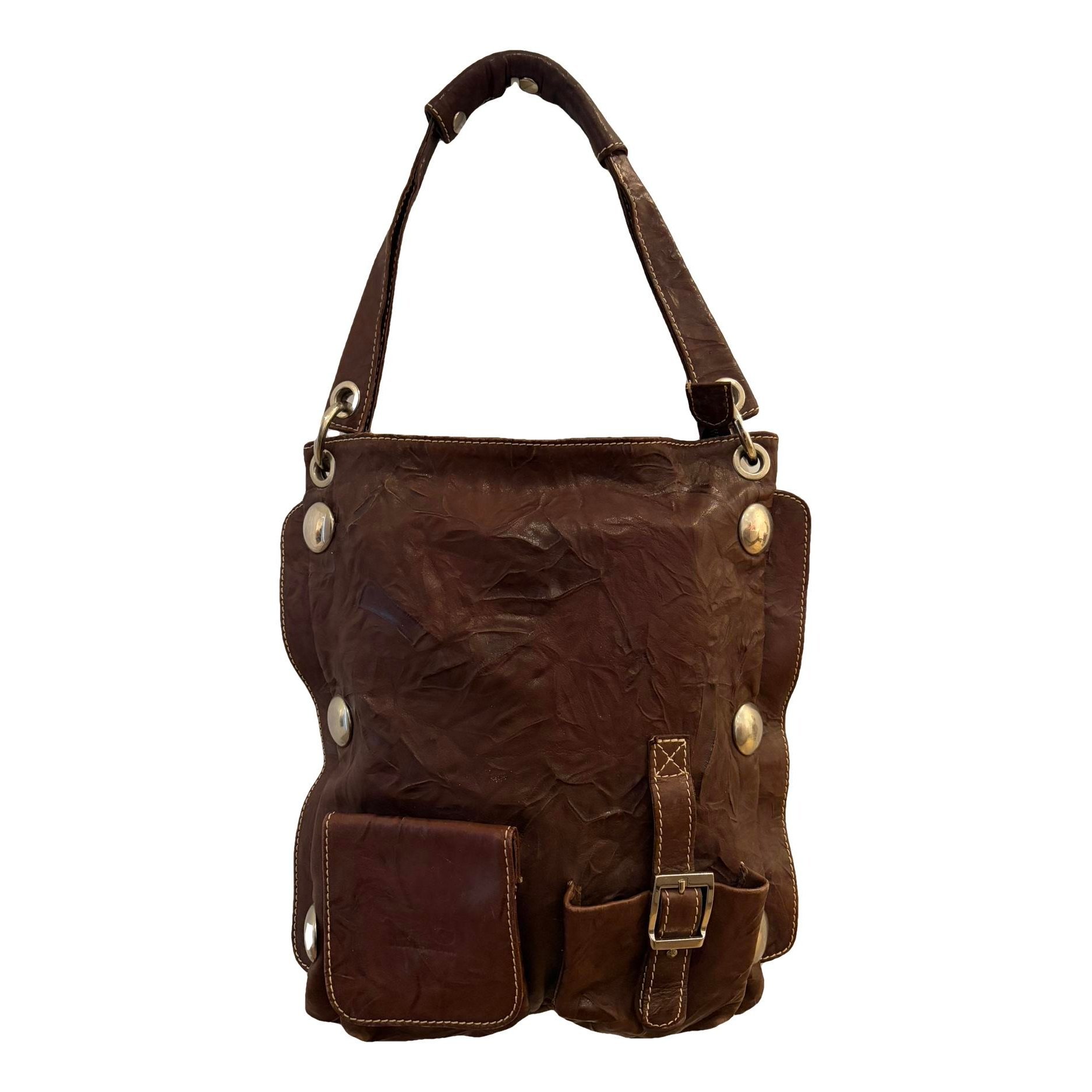 Leather clutch bag