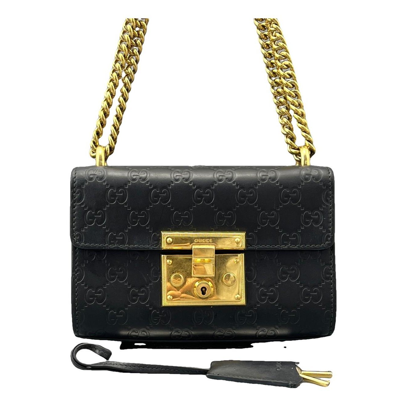 Padlock leather handbag
