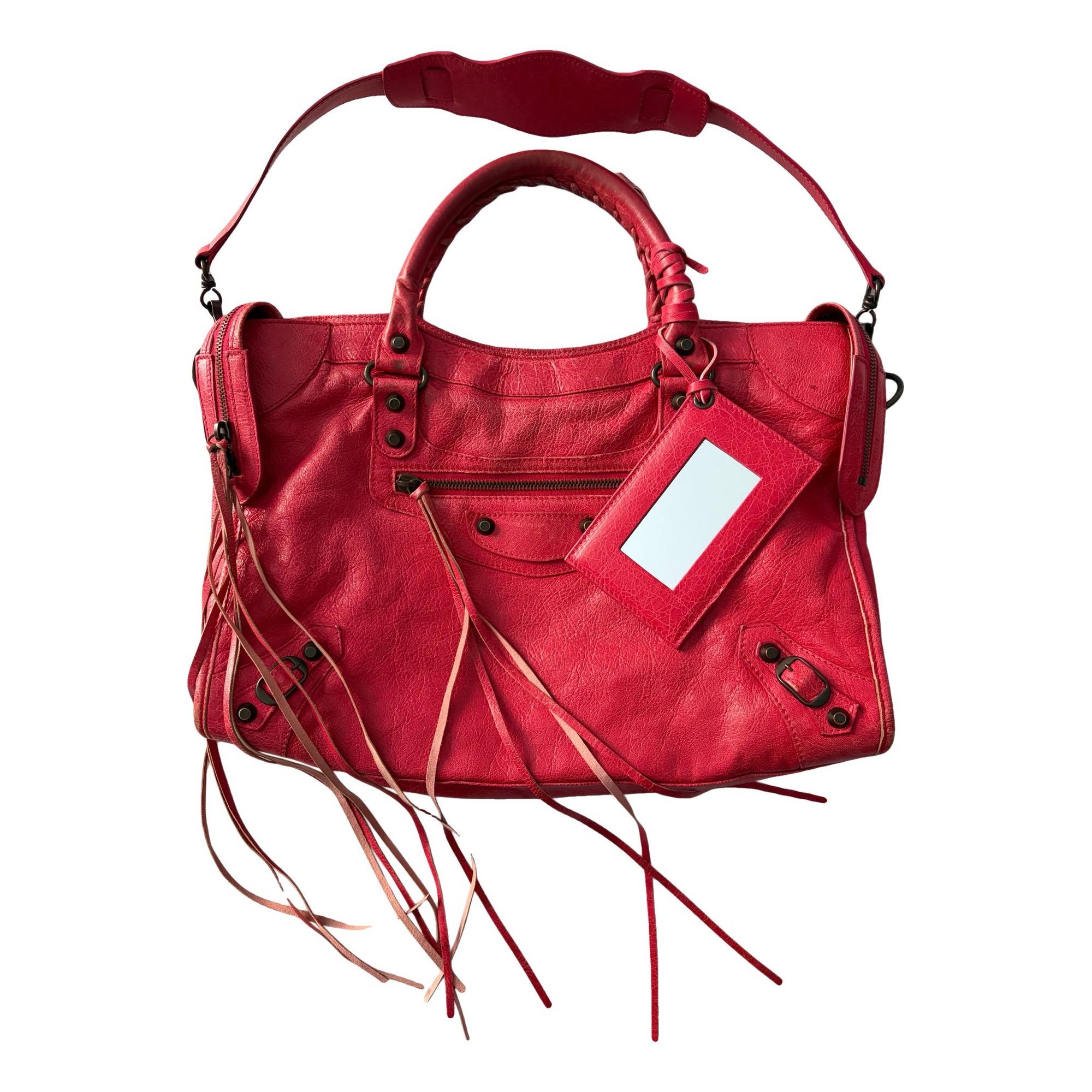 City leather handbag