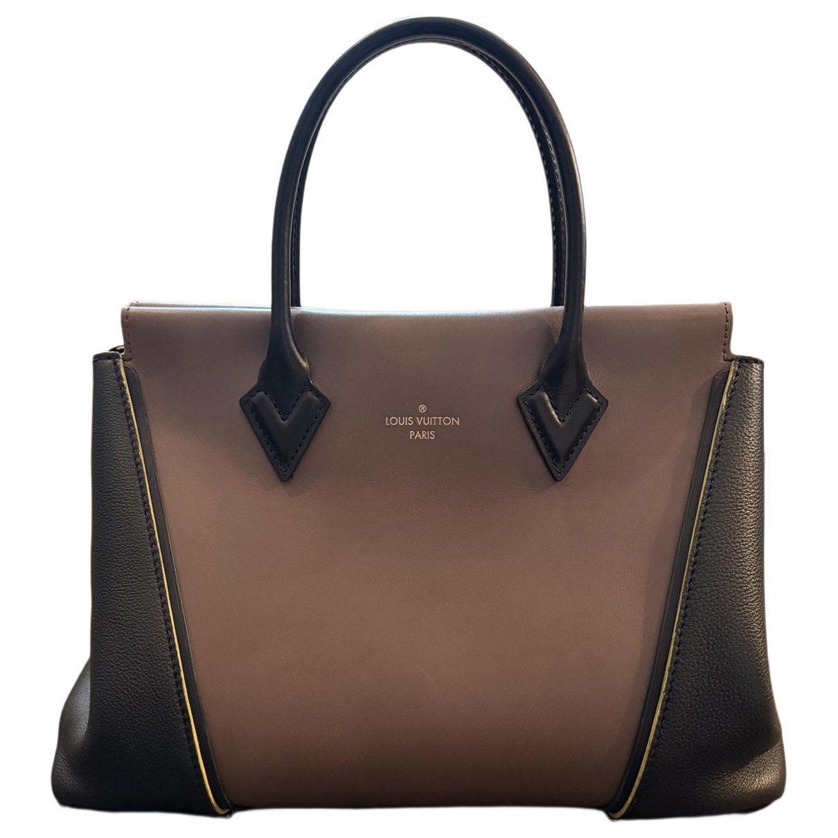 Tote V leather handbag