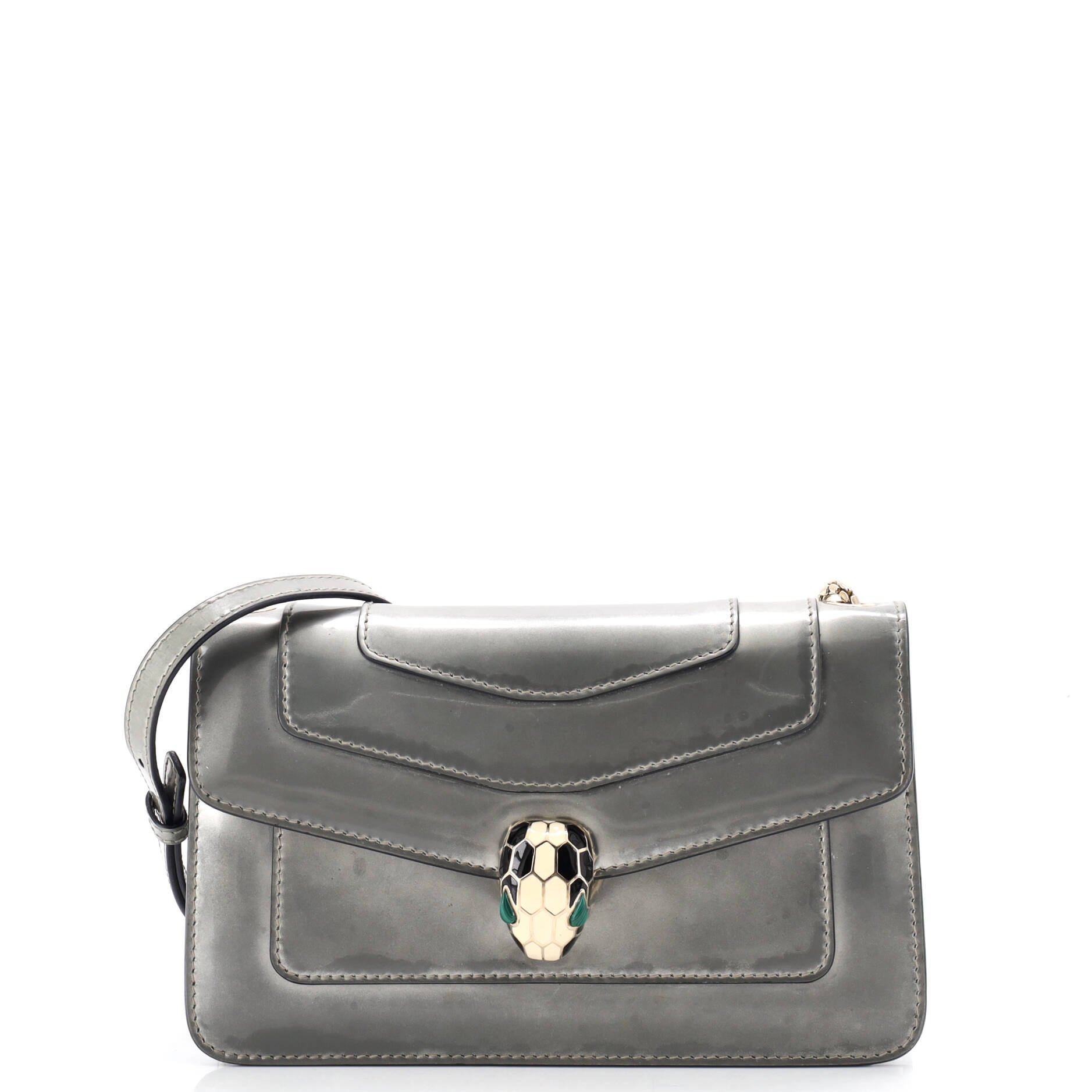 Serpenti Forever Shoulder Bag Metallic Leather Small