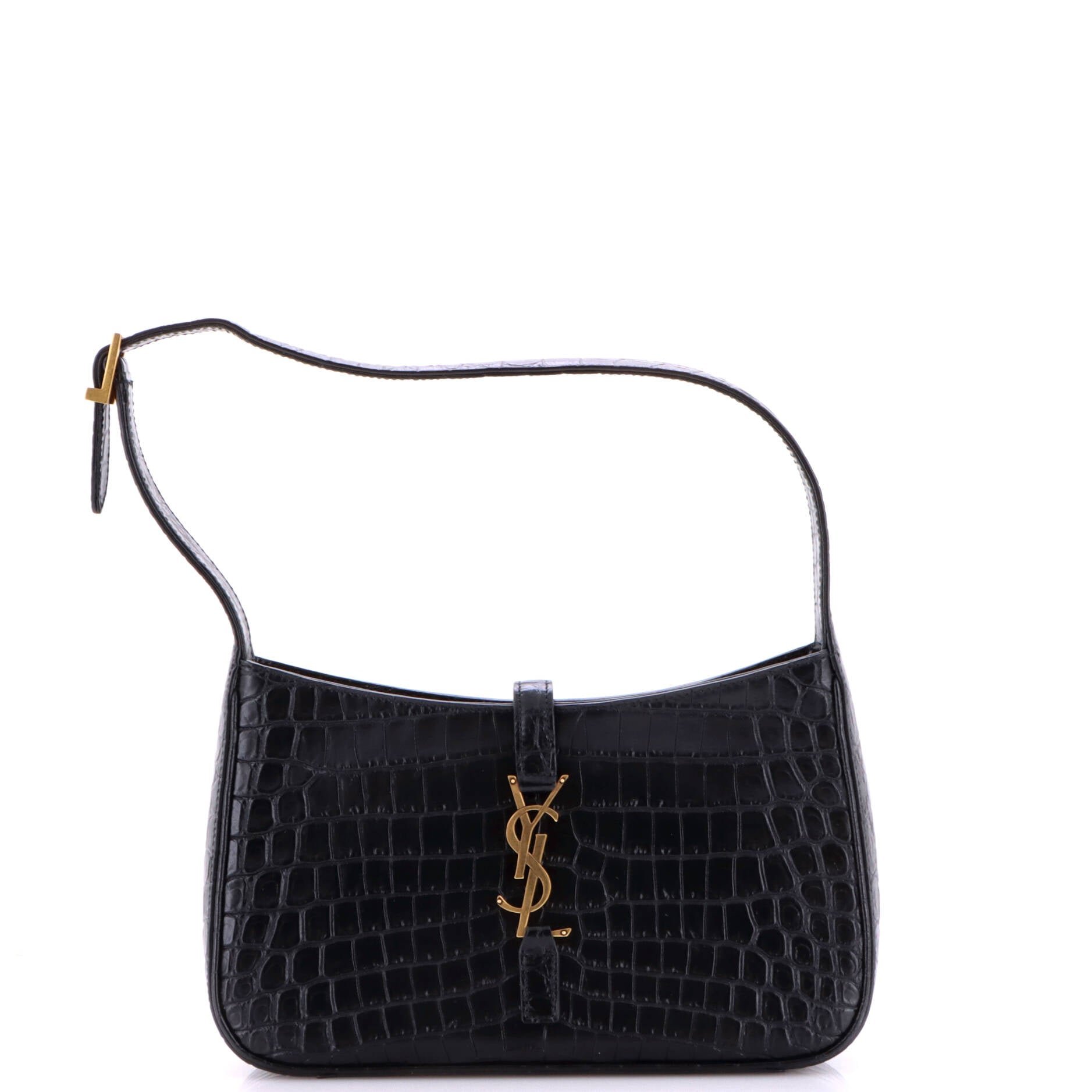 Le 5 a 7 Hobo Crocodile Embossed Leather Small