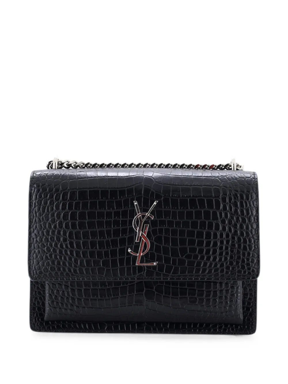 Sunset Crocodile Embossed Leather Medium crossbody bag