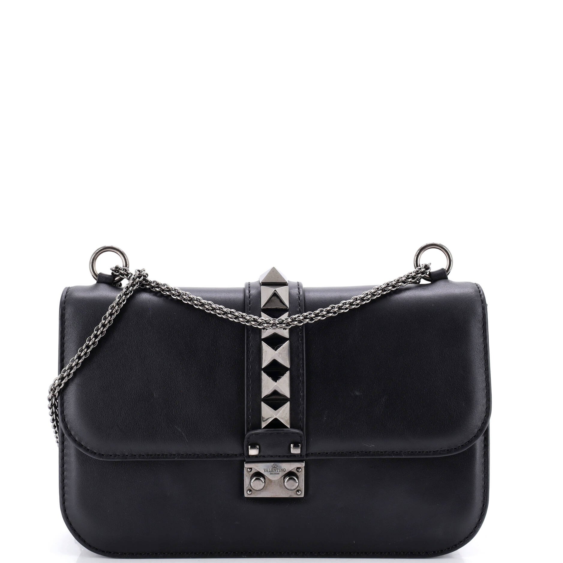 Glam Lock Shoulder Bag Leather Medium