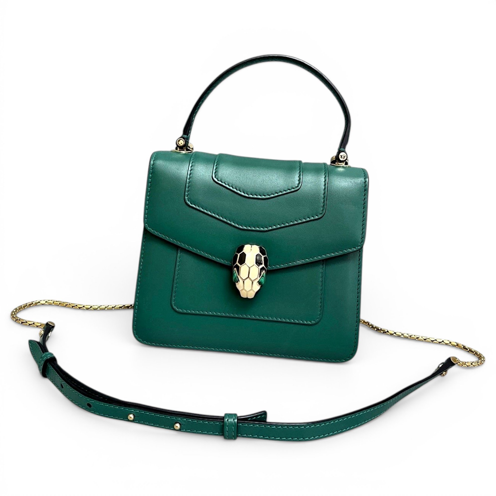 Serpenti leather handbag