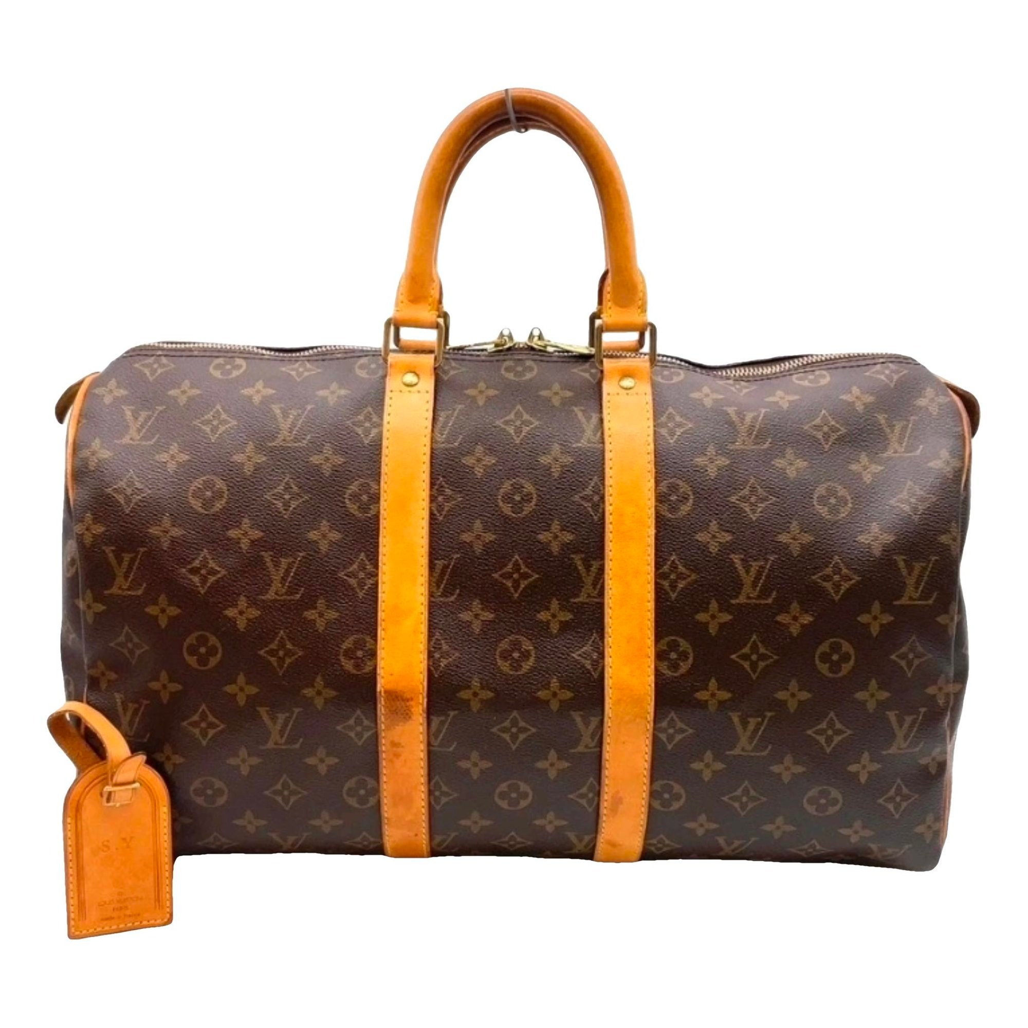 Keepall leather travel bag