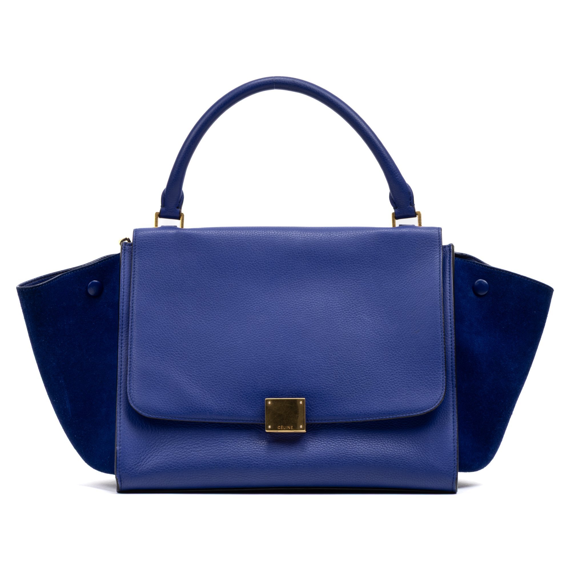 Trapèze leather handbag