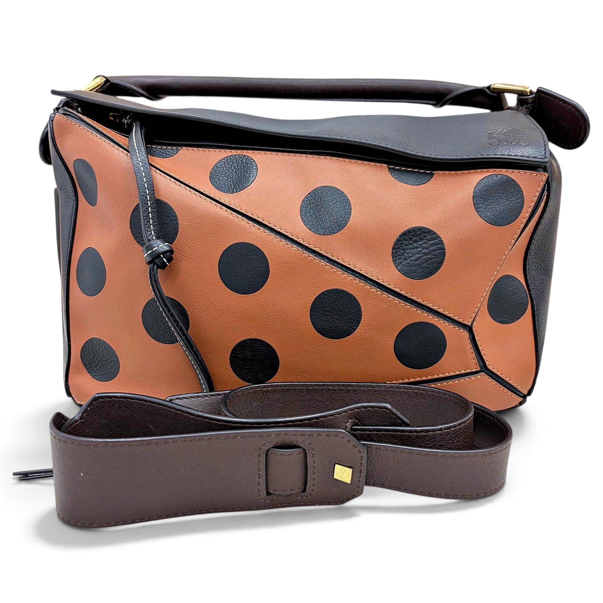 Puzzle leather handbag