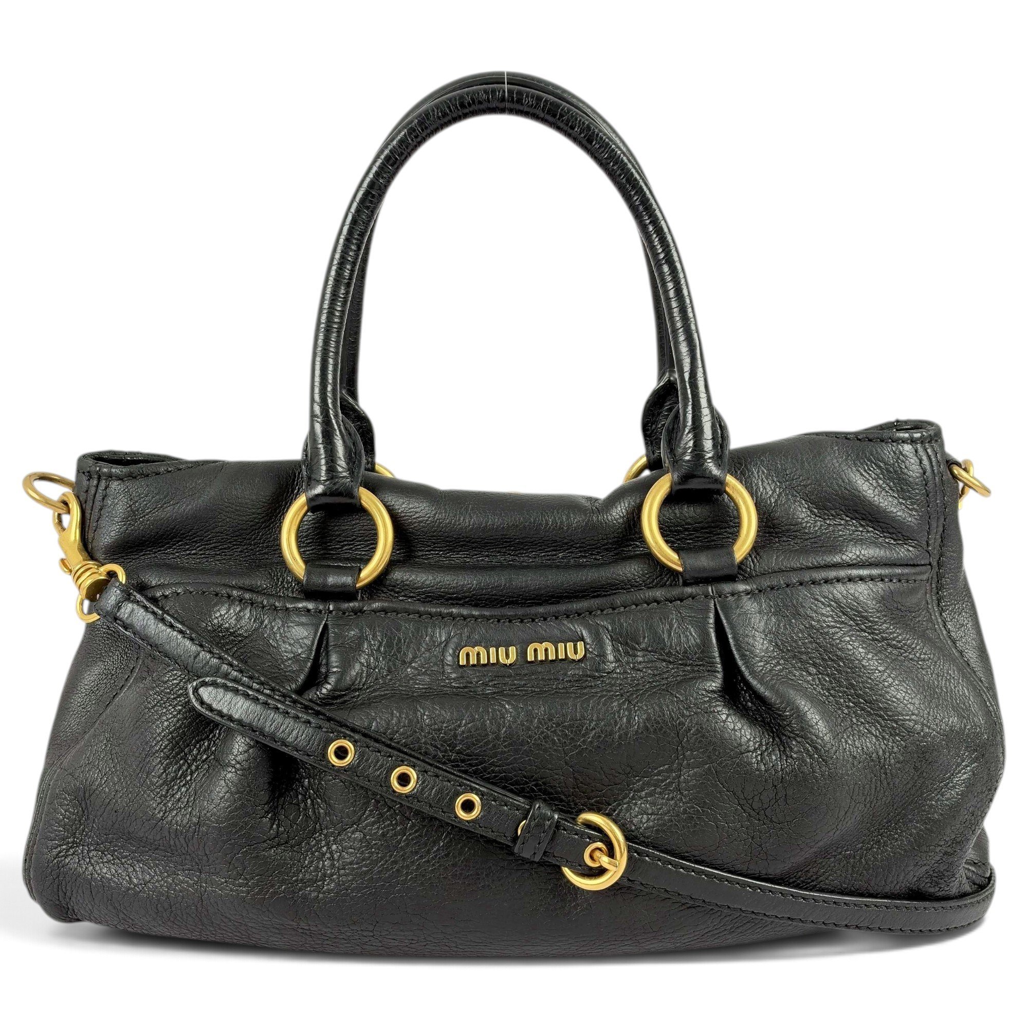 Miu Miu Vitello leather tote