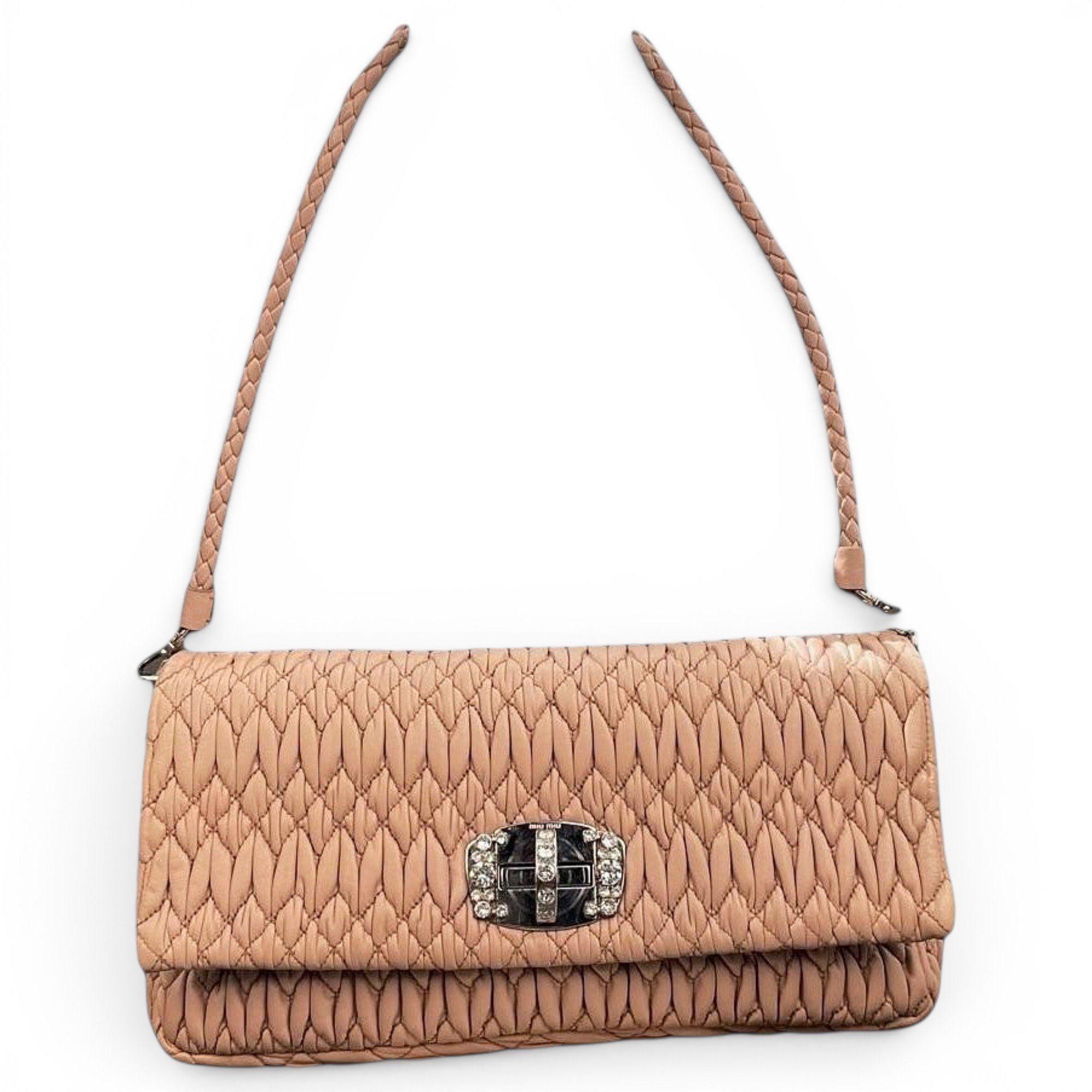Miu Crystal leather handbag