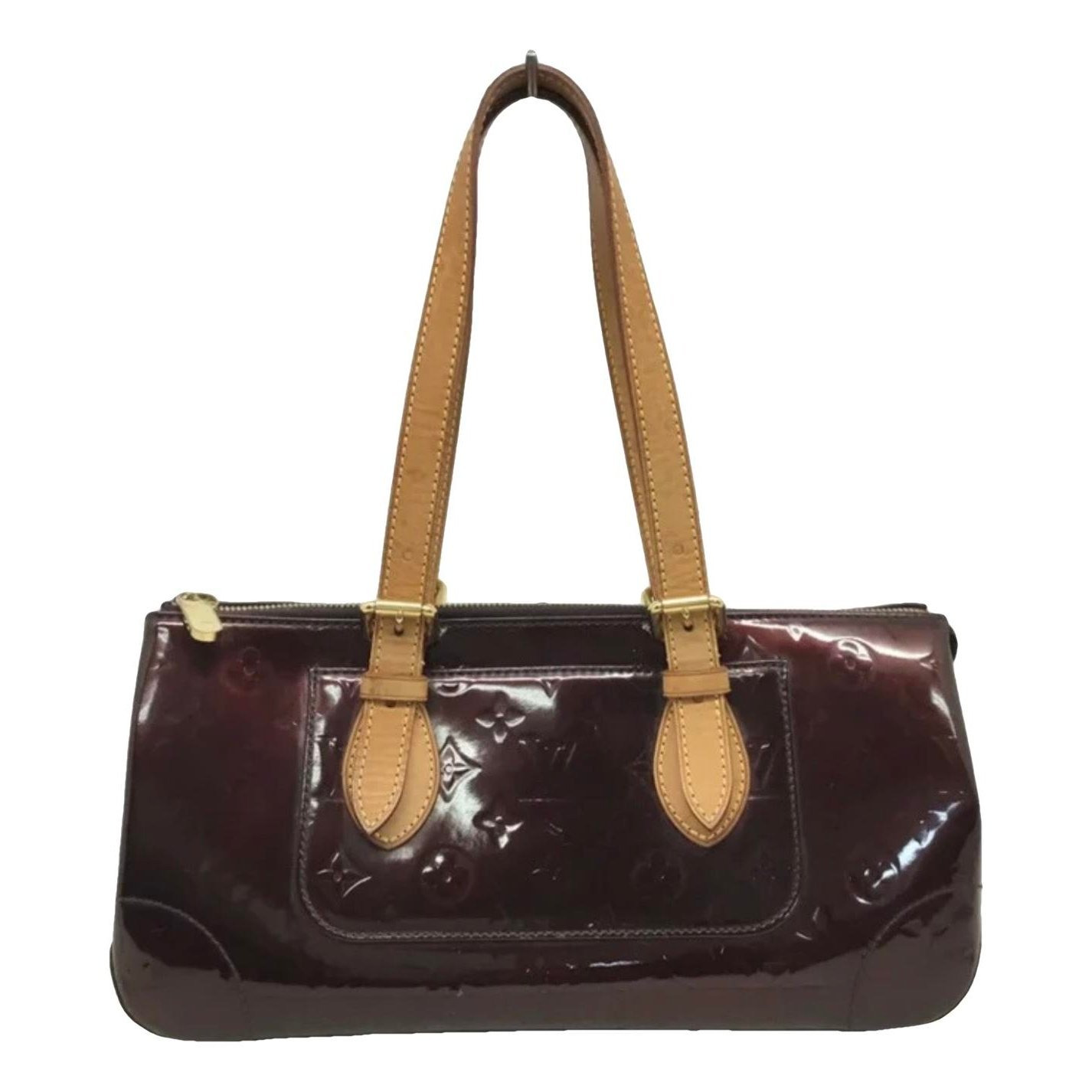 Rosewood patent leather handbag