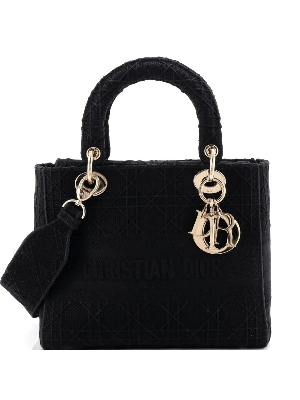 Lady D-Lite Bag Cannage Embroidered Canvas Medium satchel