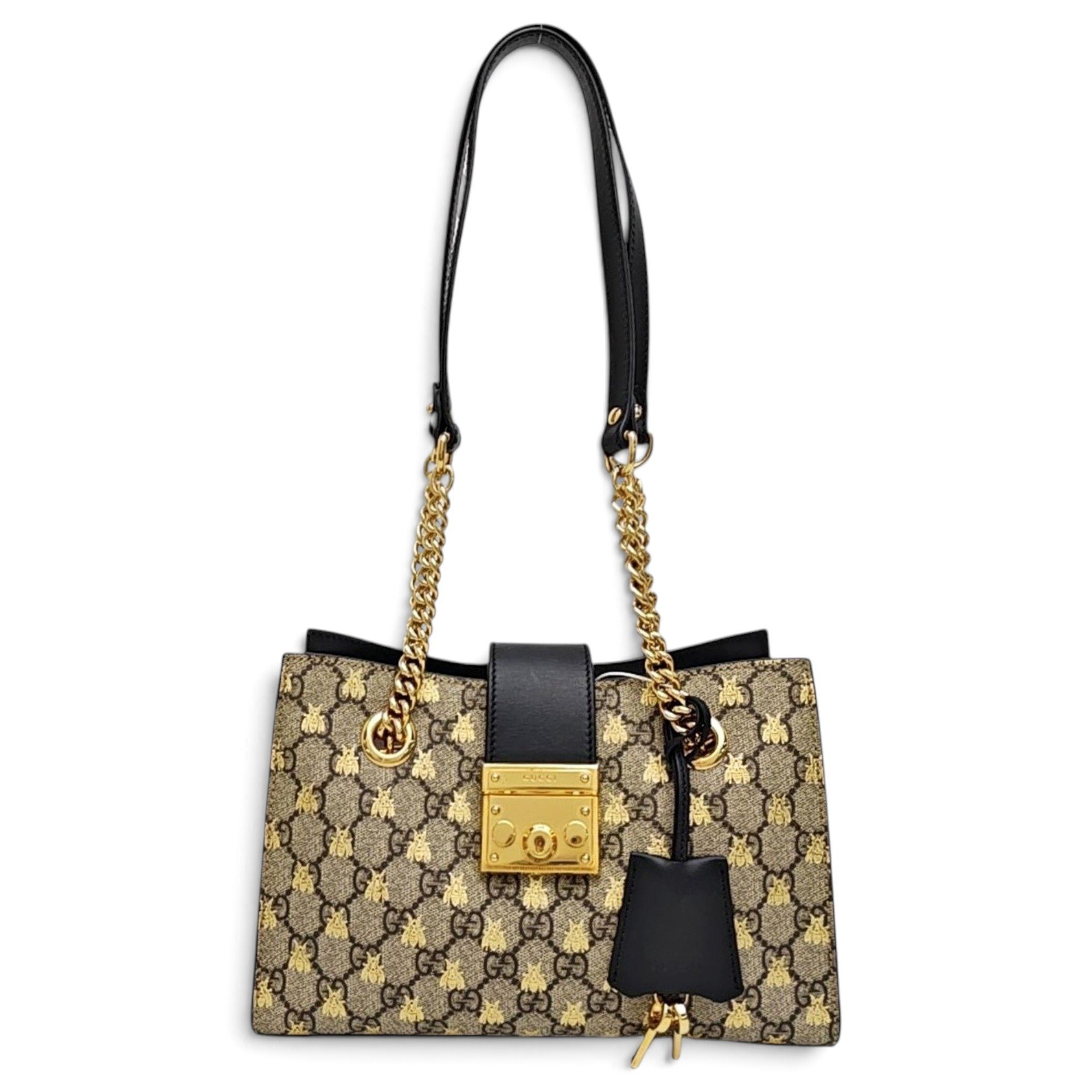 Padlock leather handbag