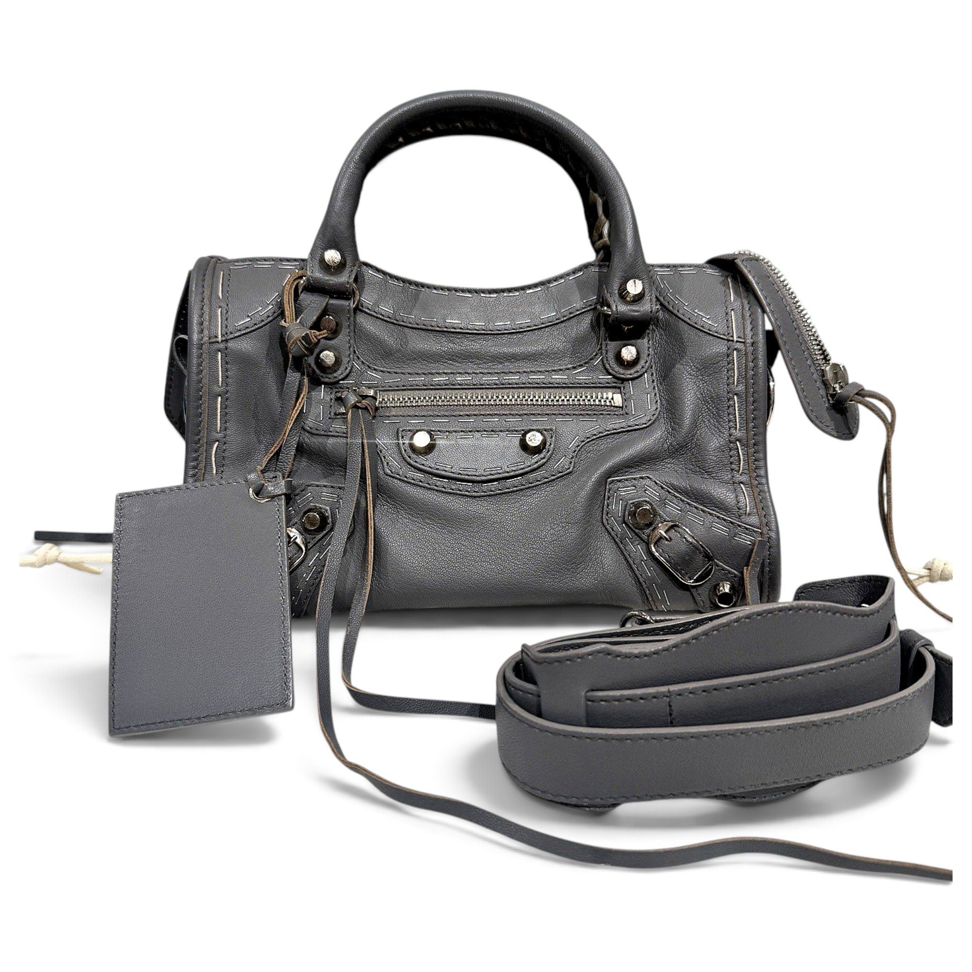City leather handbag