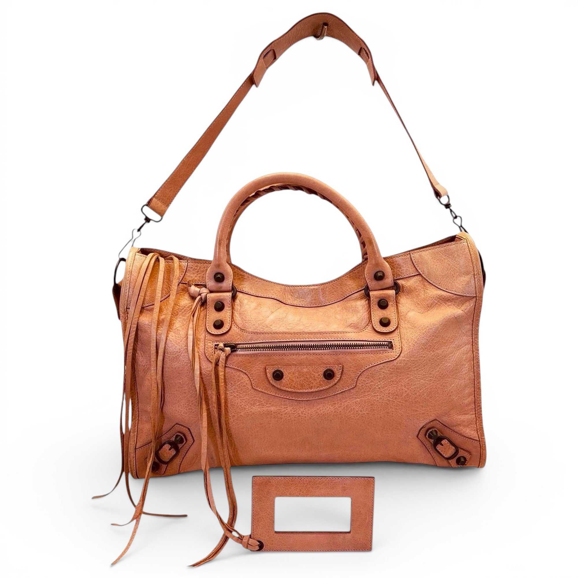 City leather handbag