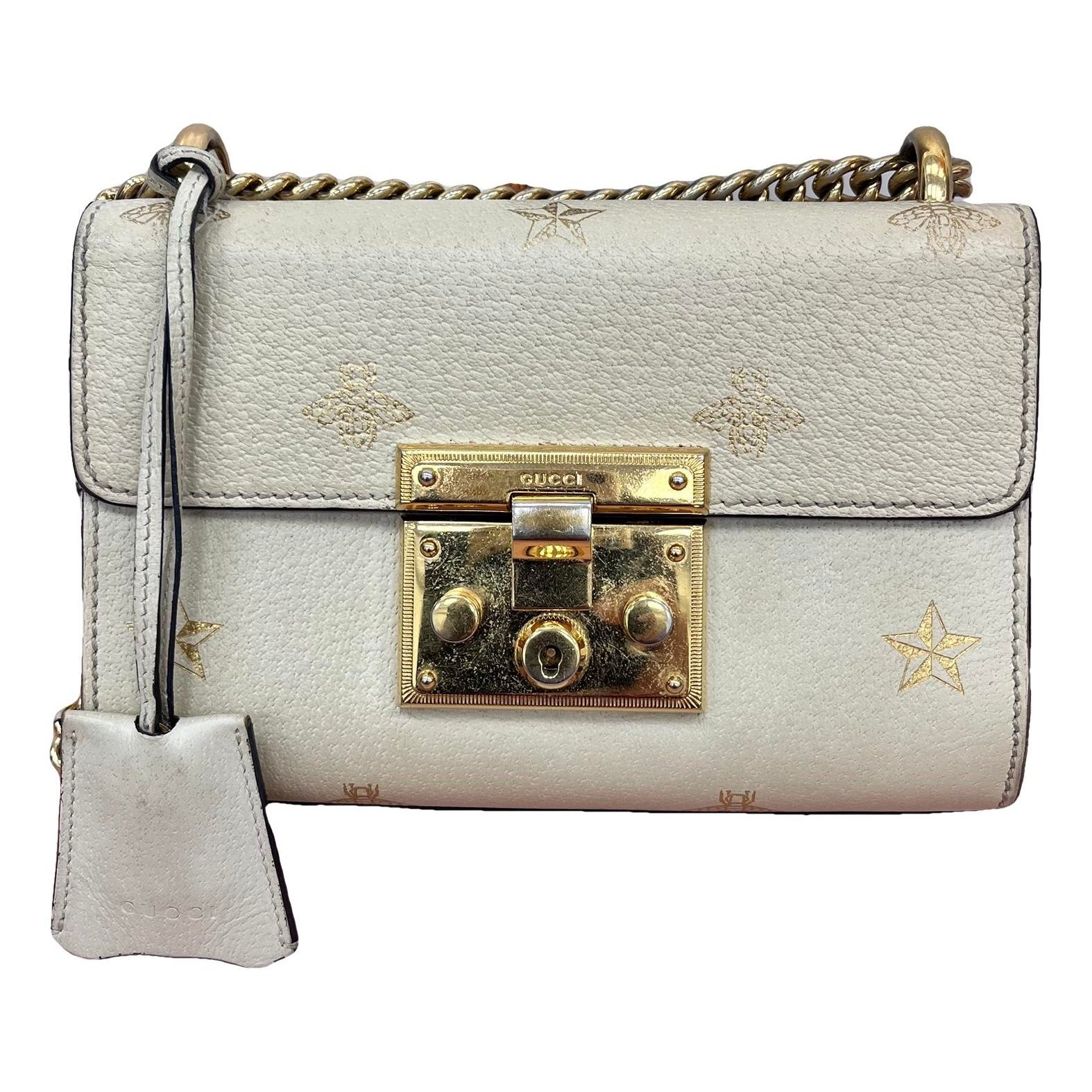 Padlock leather handbag