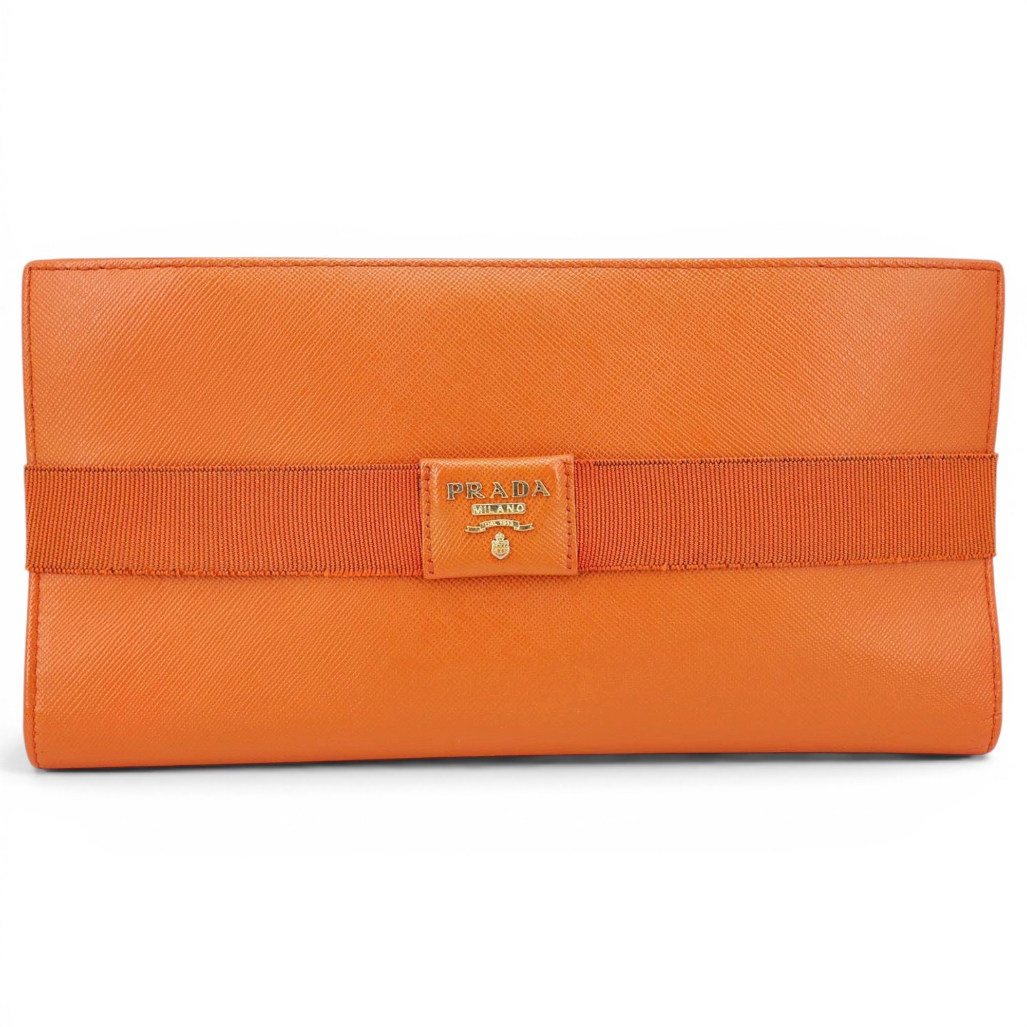 Leather clutch bag
