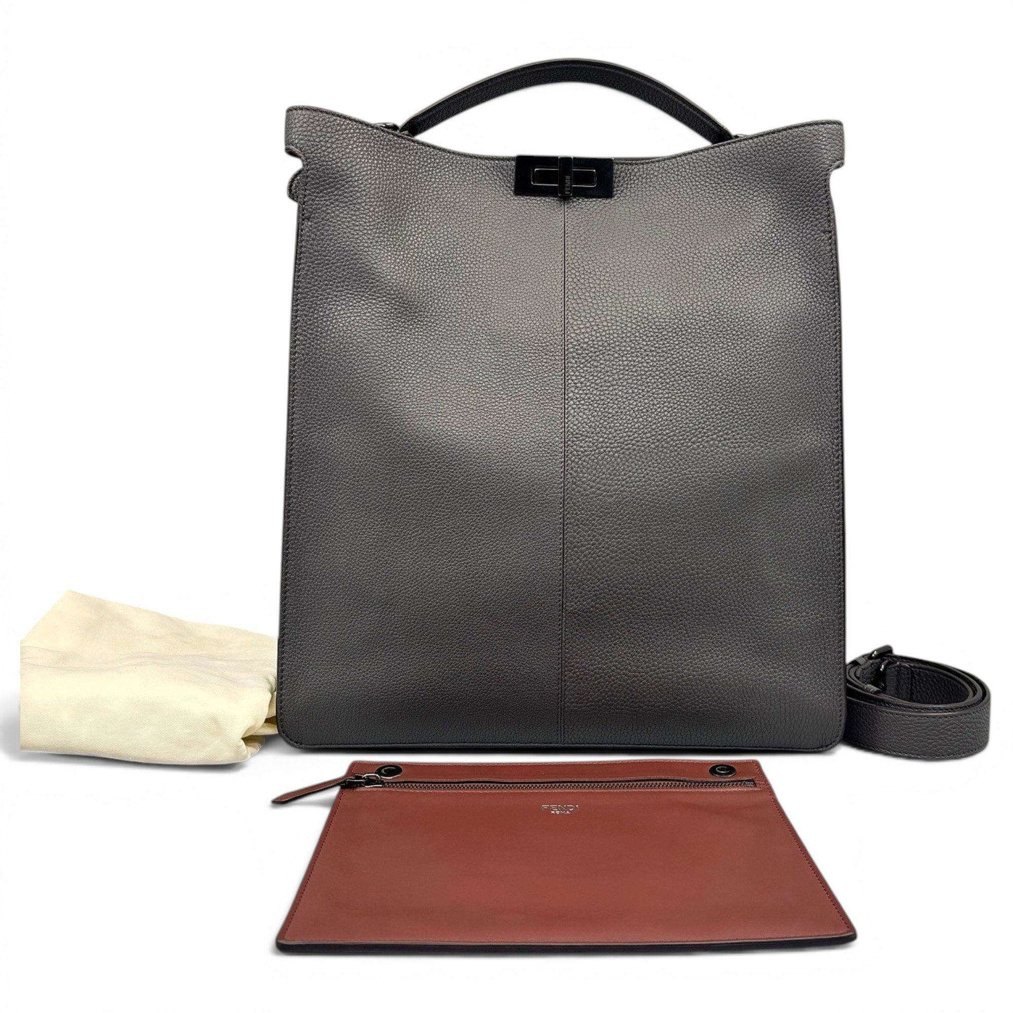 Peekaboo leather tote
