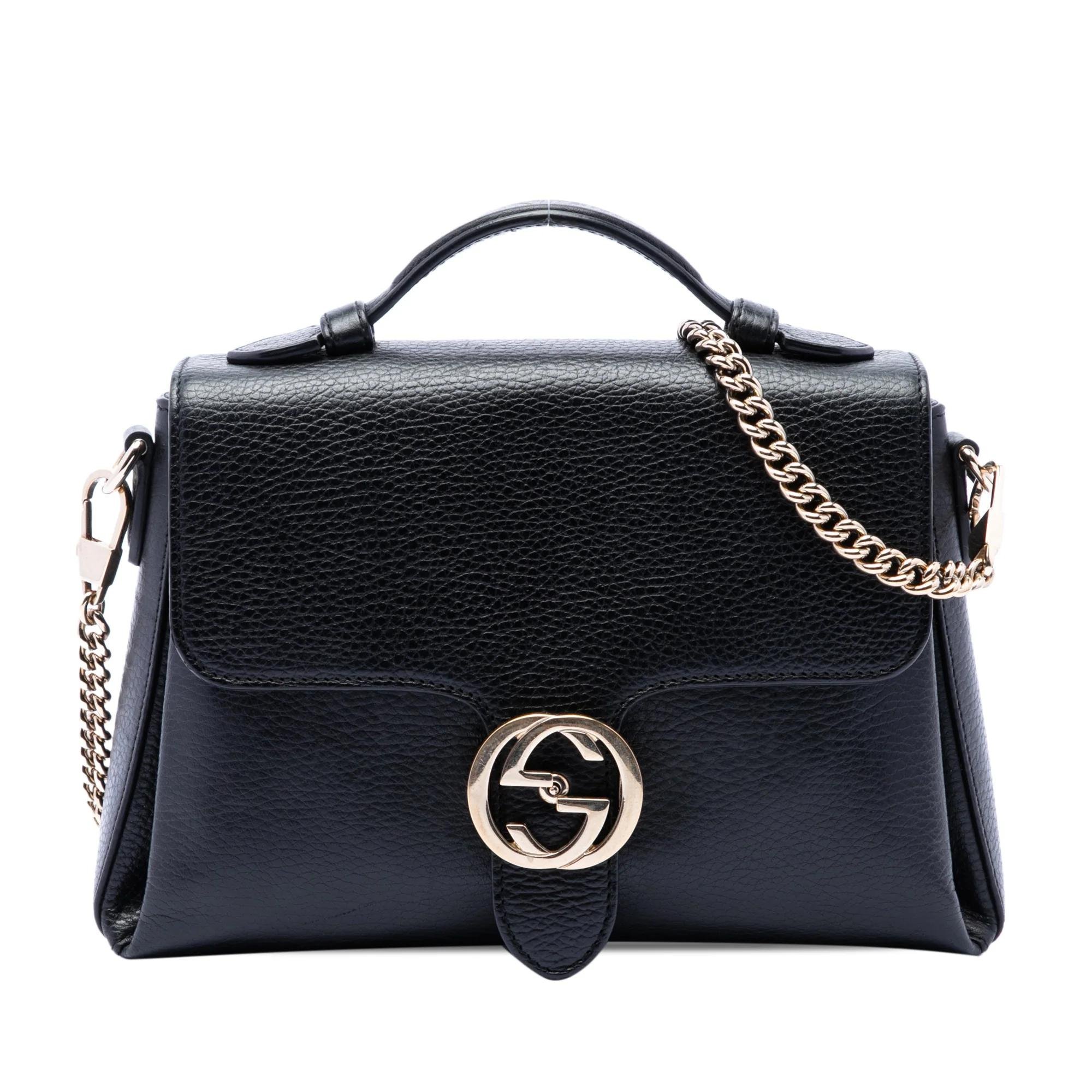 Interlocking leather satchel