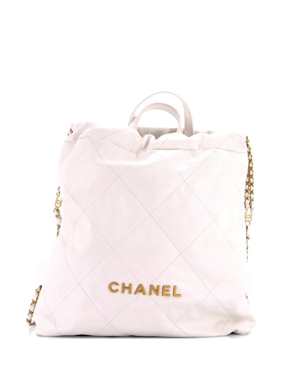 22 Chain Quilted Calfskin Large backpack