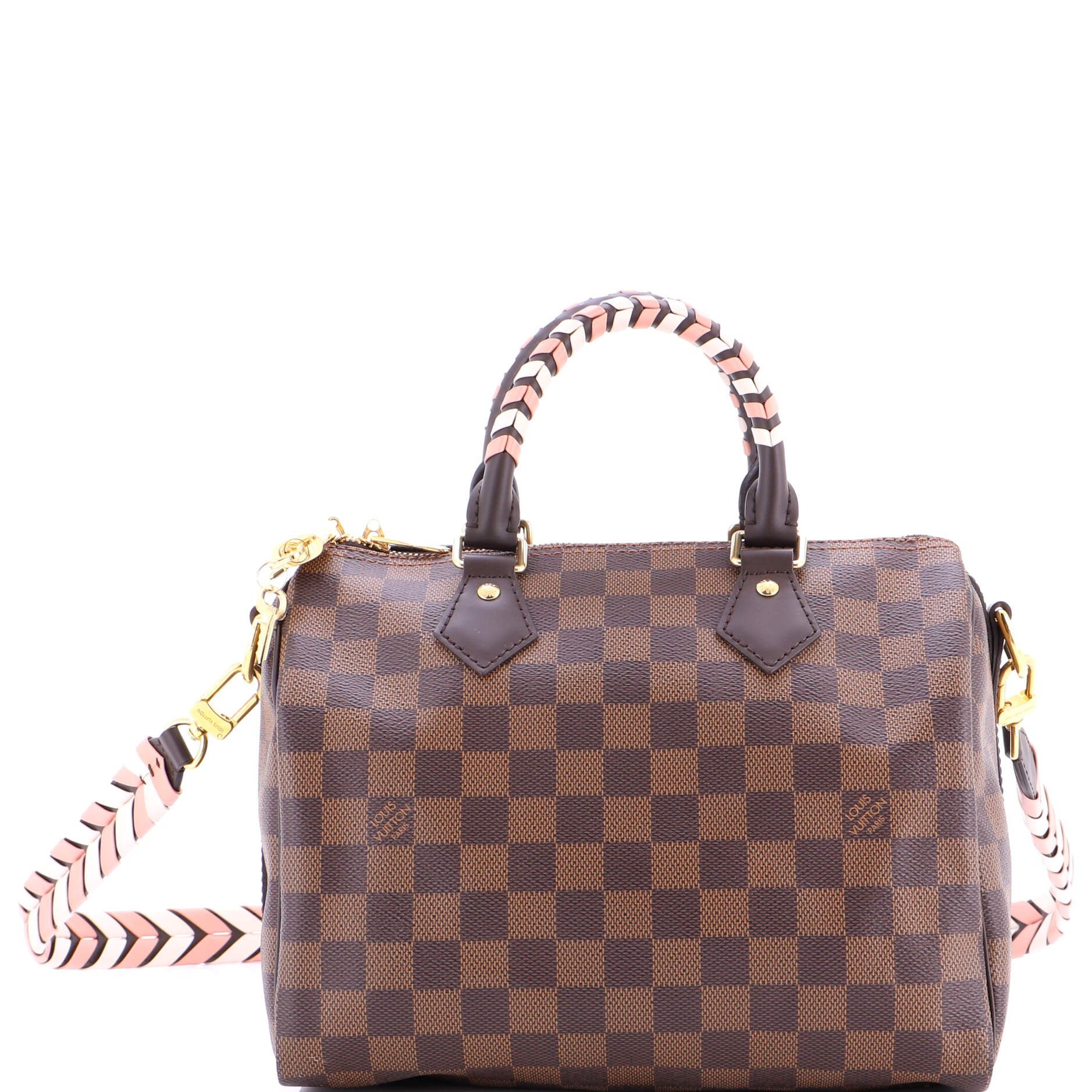 Louis Vuitton Speedy Bandouliere Bag Damier with Braided Detail 25