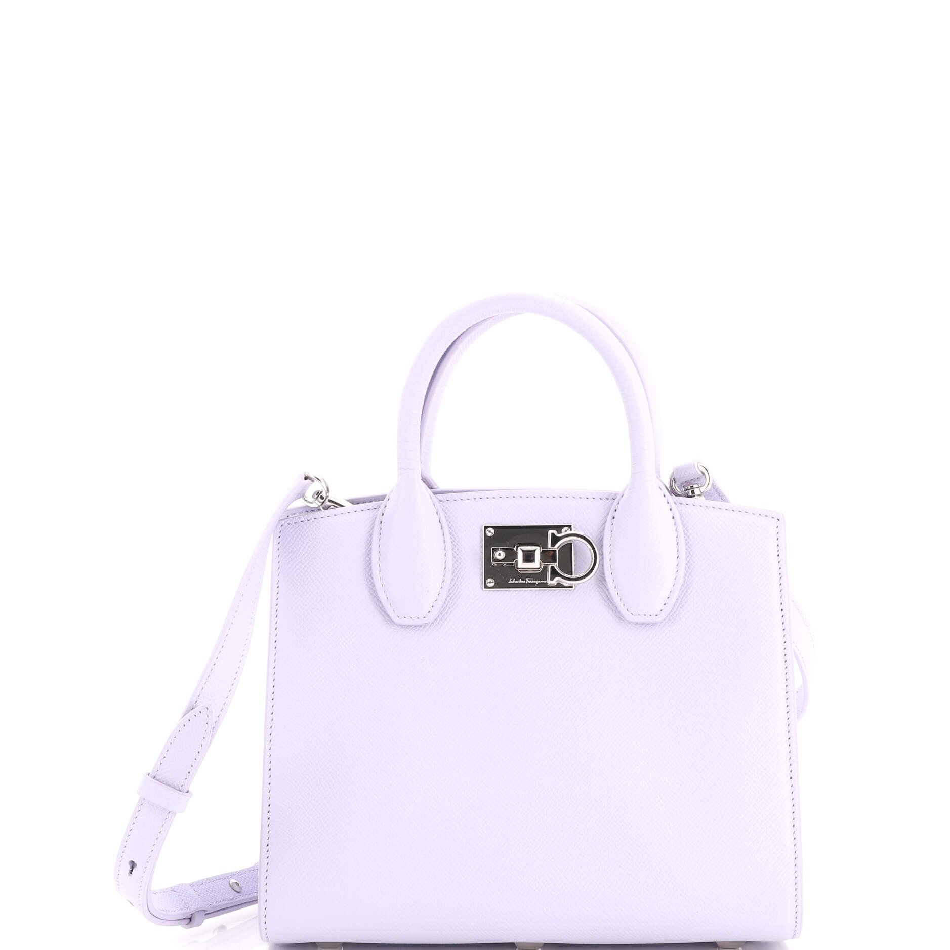 Studio Top Handle Box Bag Leather Small