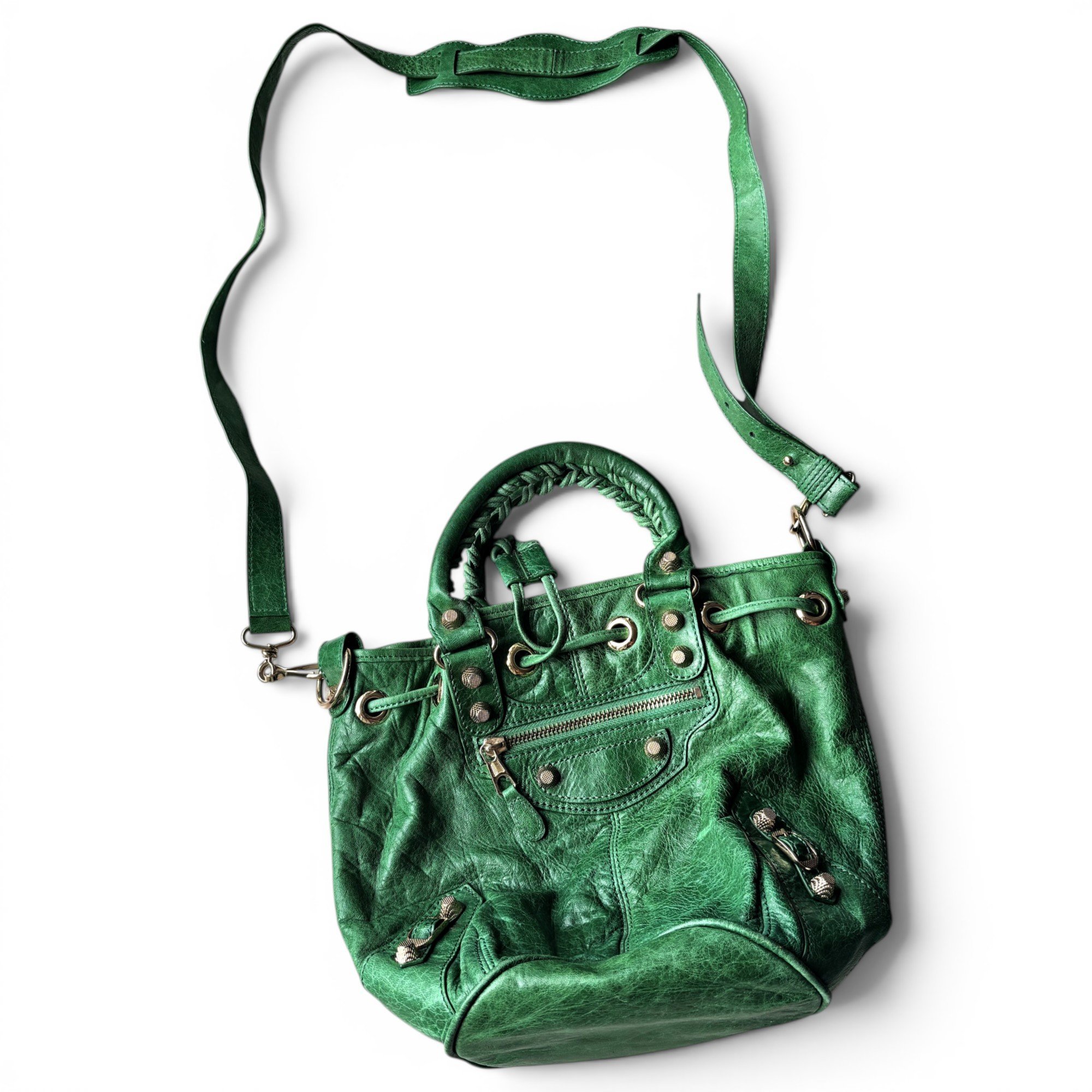 City leather handbag