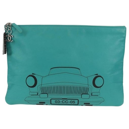 Leather clutch bag