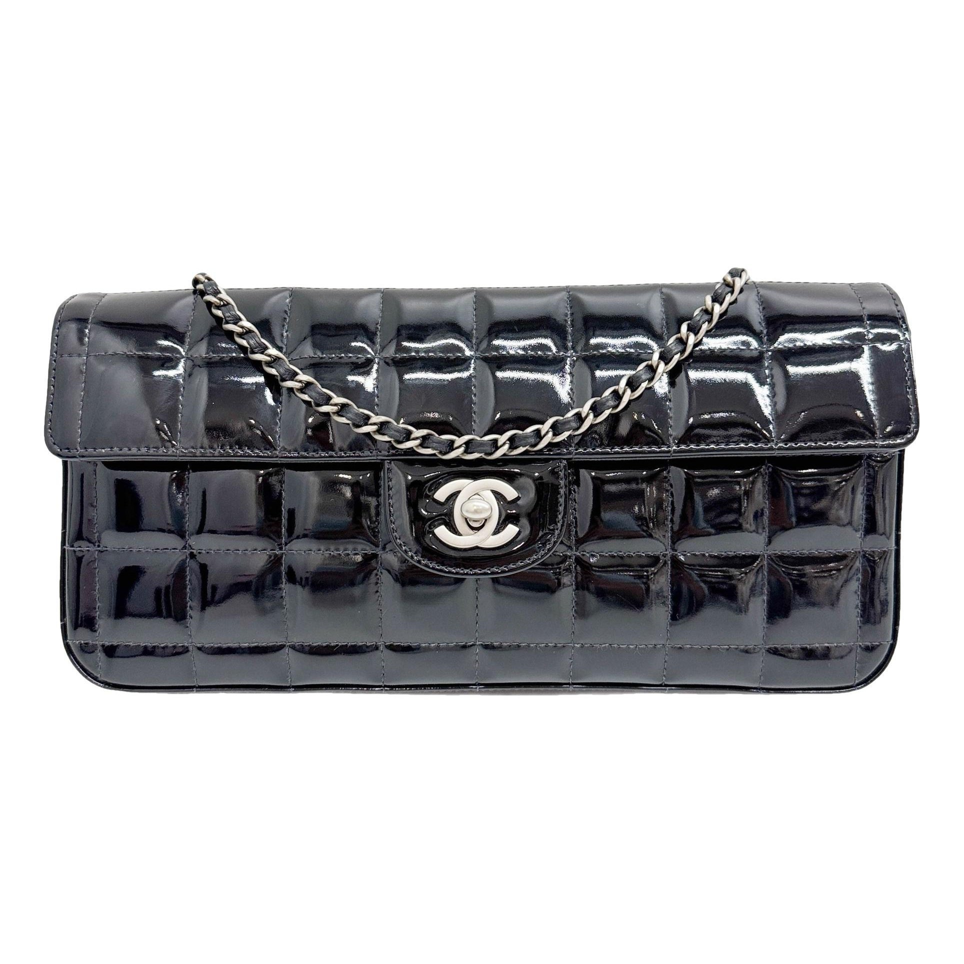 East West Chocolate Bar patent leather handbag