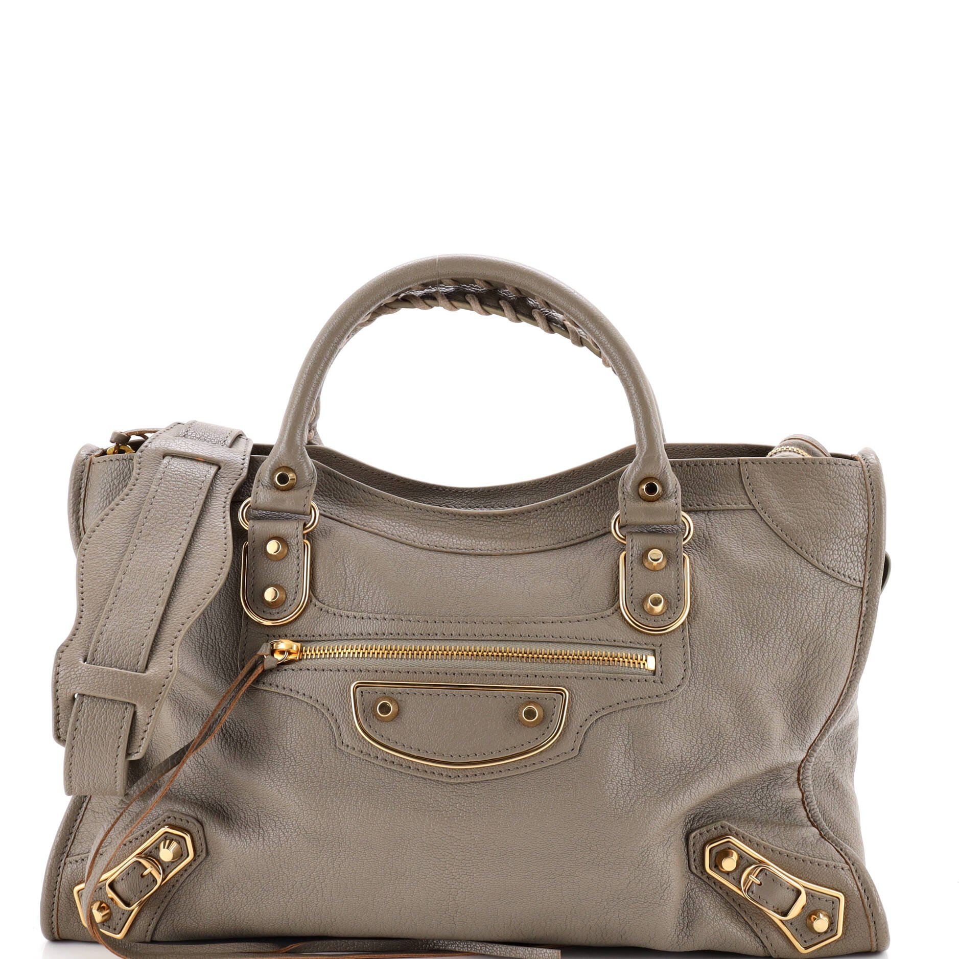 City Classic Metallic Edge Bag Leather Medium