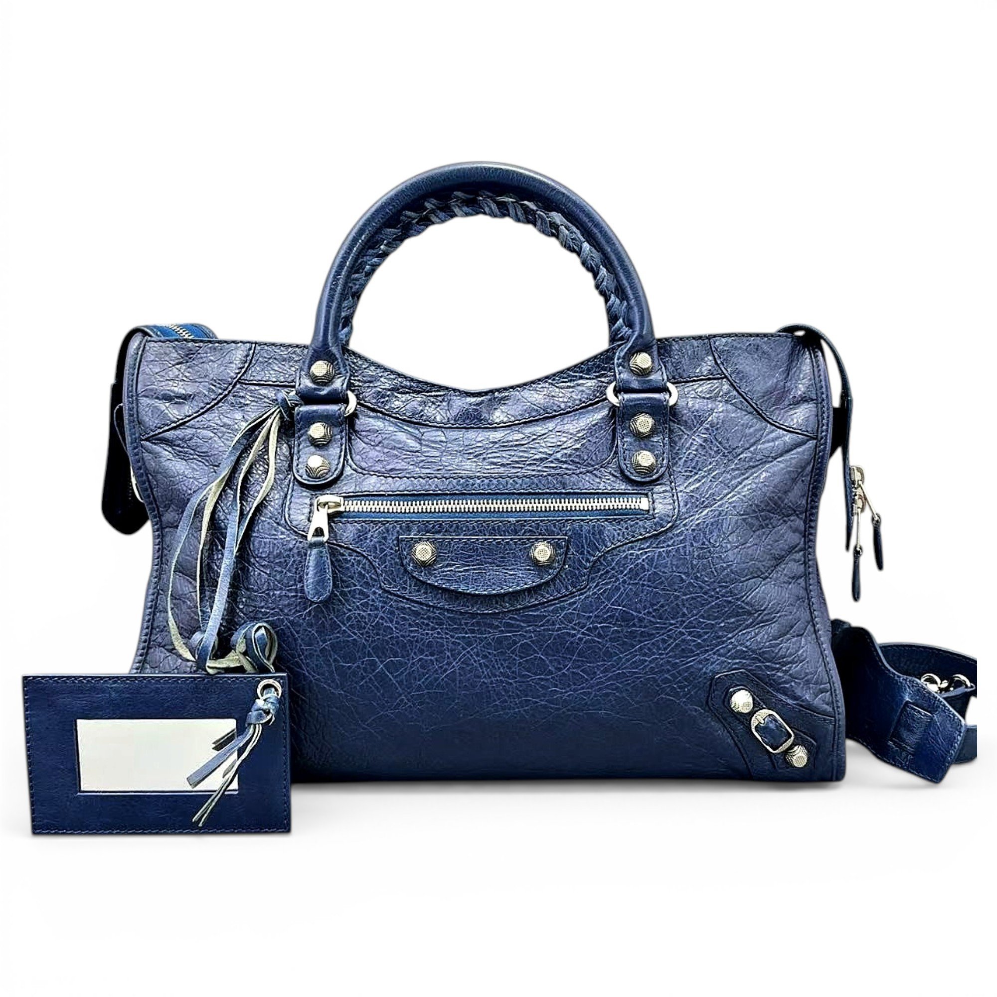 City leather handbag