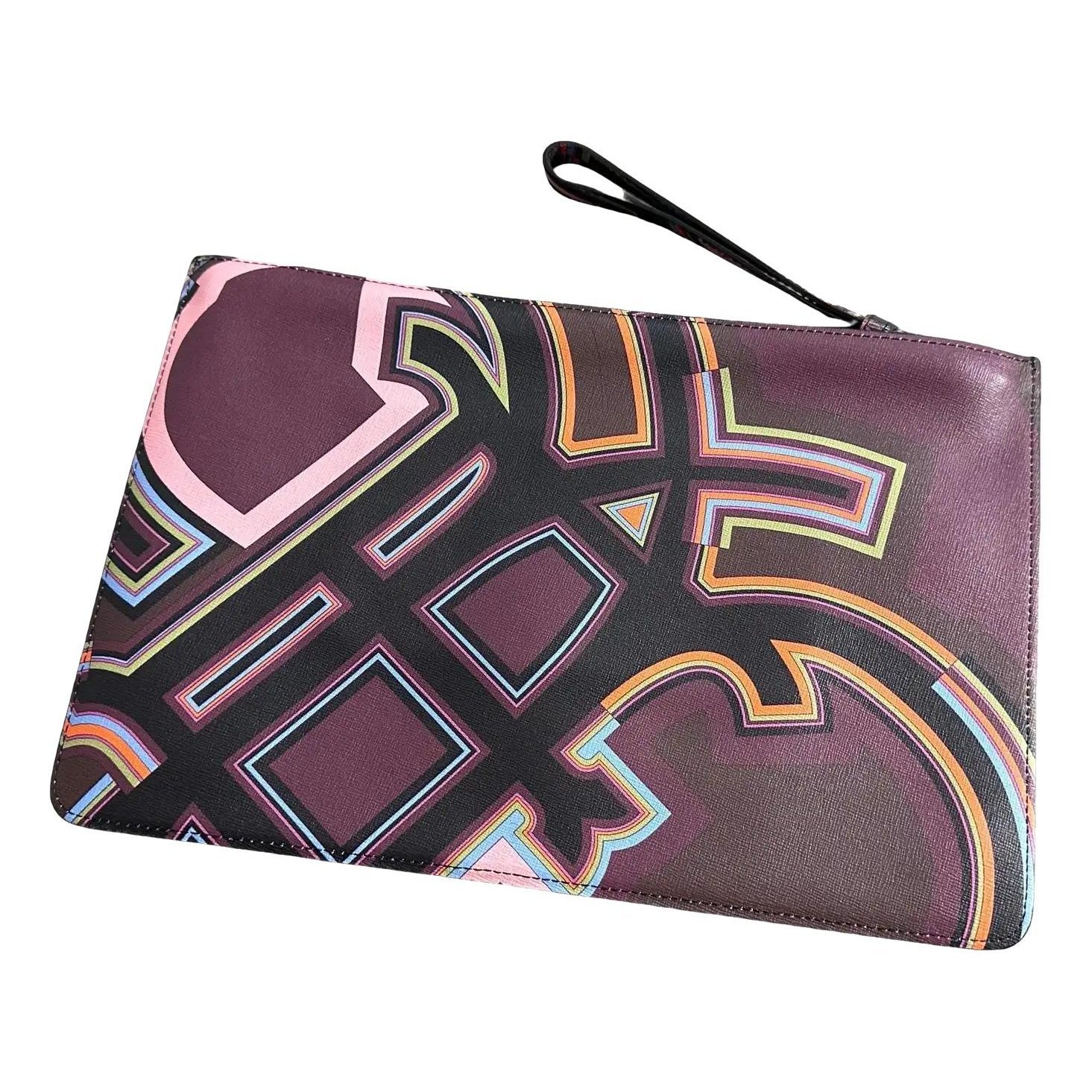 Leather clutch bag