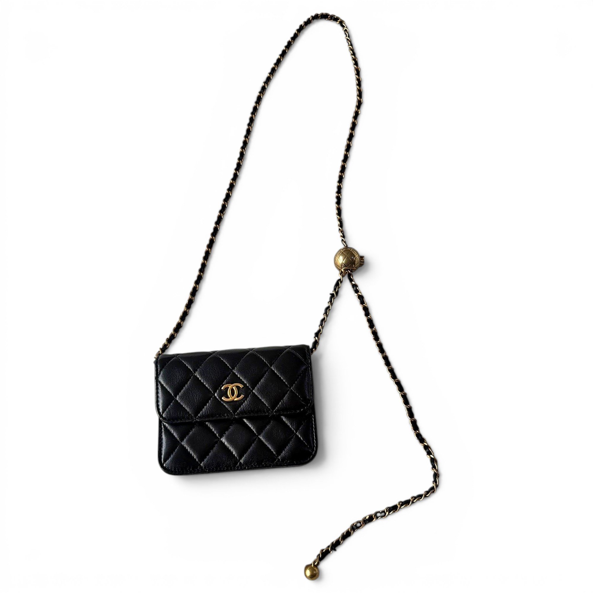 Wallet On Chain leather mini bag