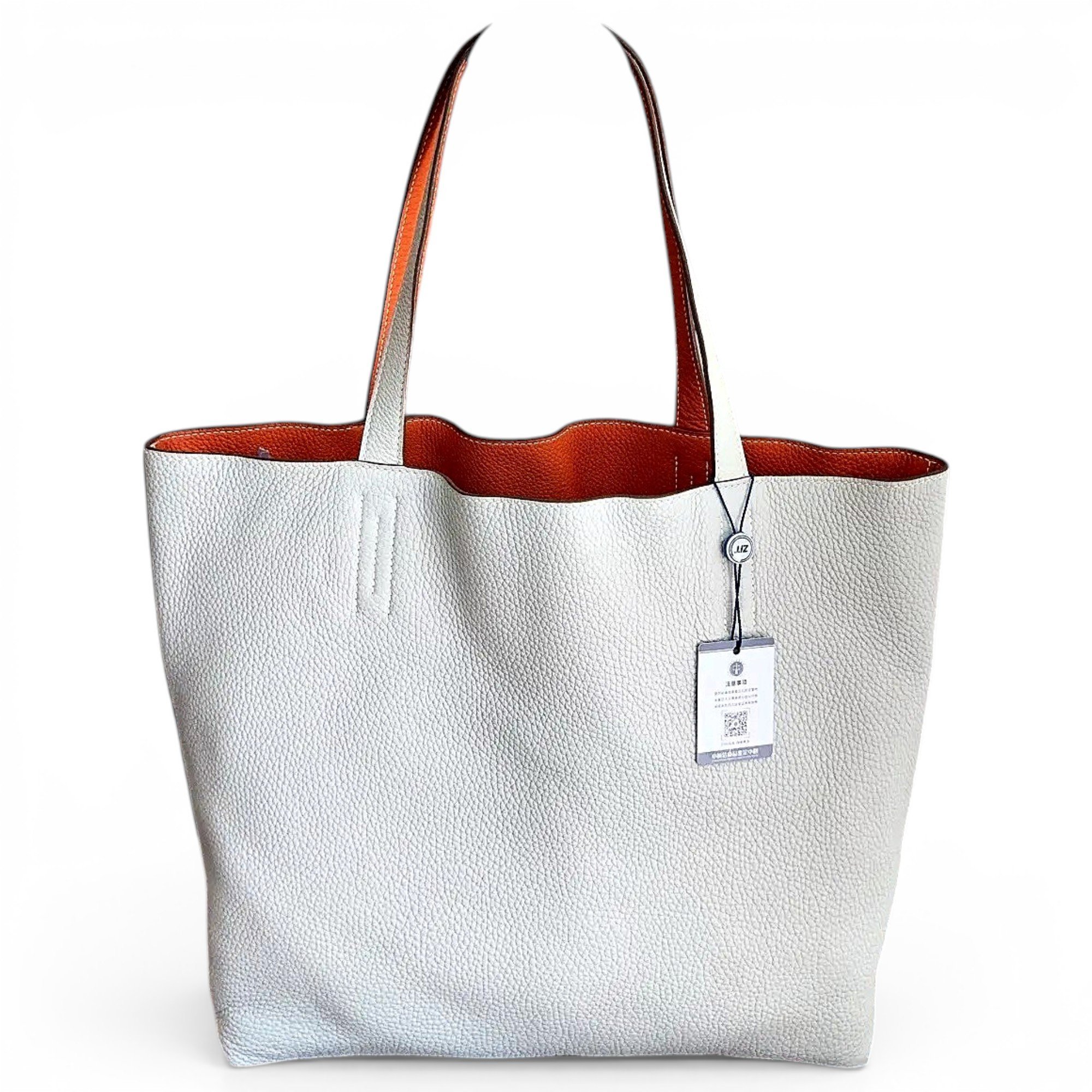Double sens leather tote